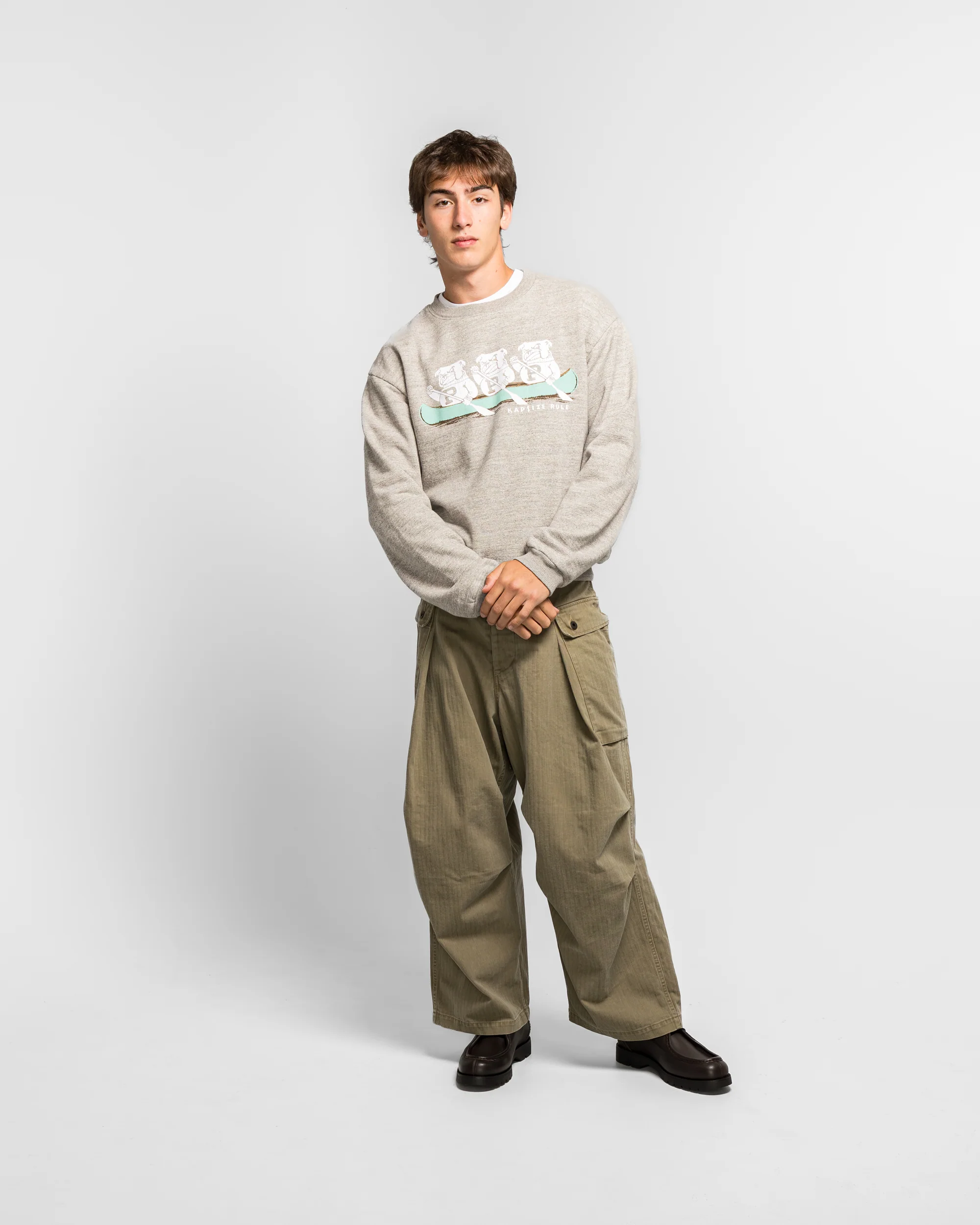 TOP SWT Knit Crew SWT ('P' BULLDOG) - Top Grey - Image 6