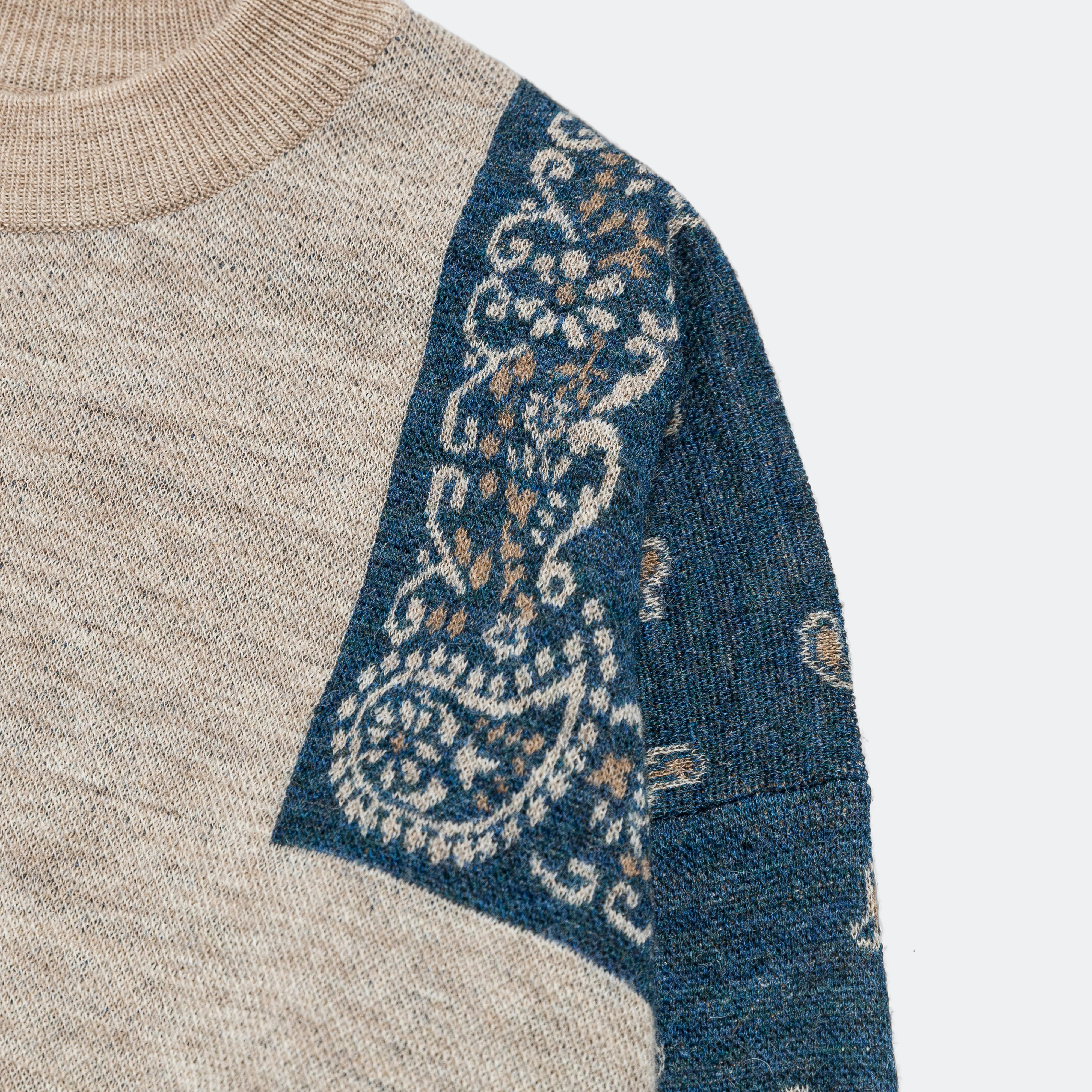 12G Wool Bandana Crew Sweater - Navy - Image 4