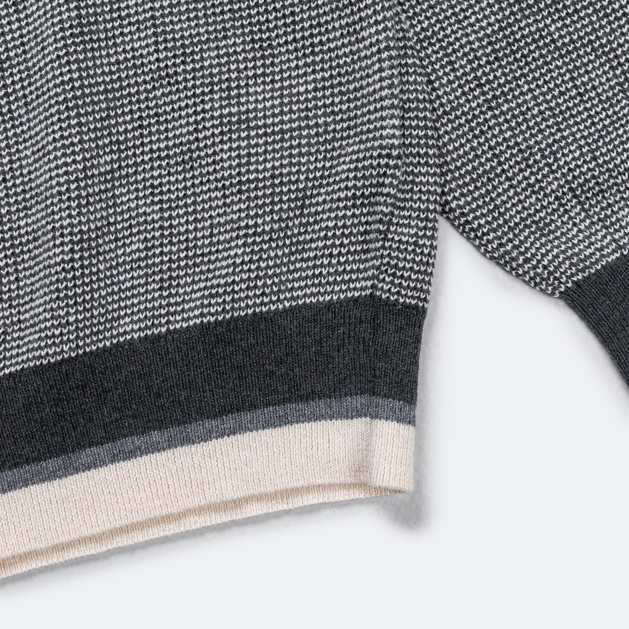 Knit Polo Collar Line - Charcoal Grey - Image 5