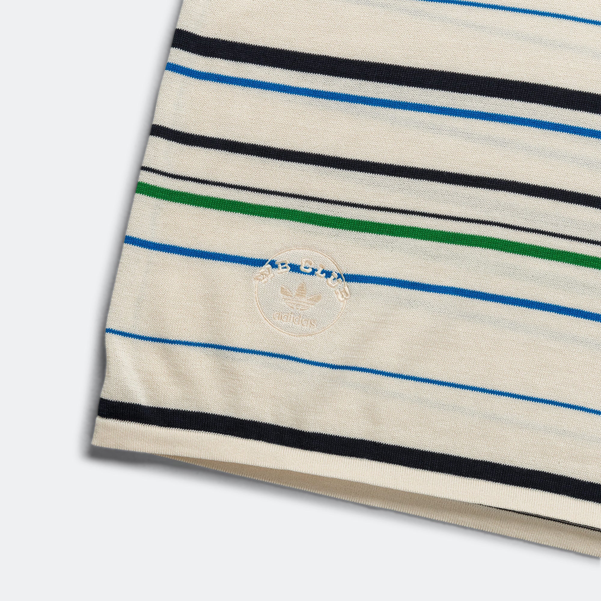 Knit Polo x Wales Bonner - Wonder White/Green-Bluebird - Image 4