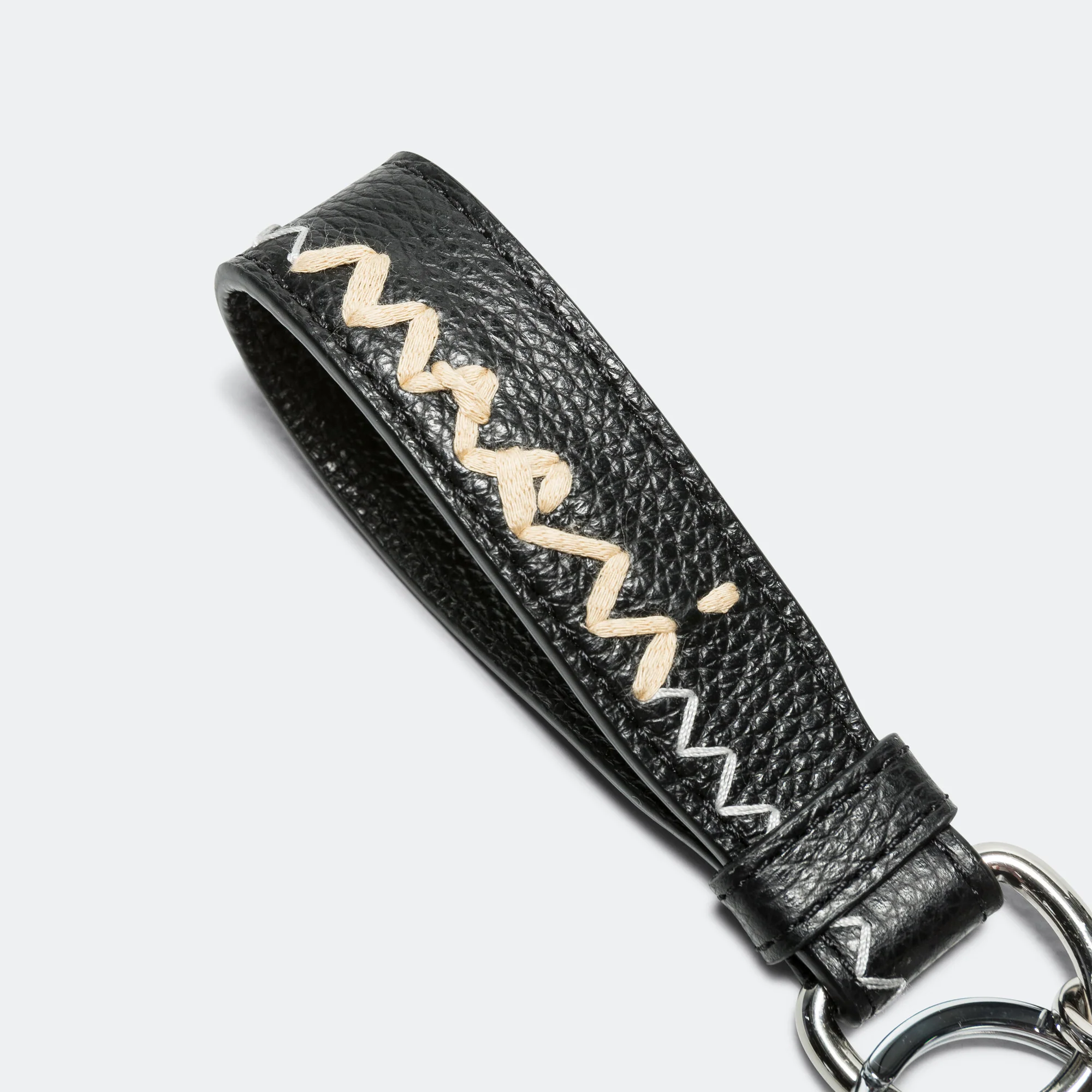 Leather Keyring - Black - Image 2