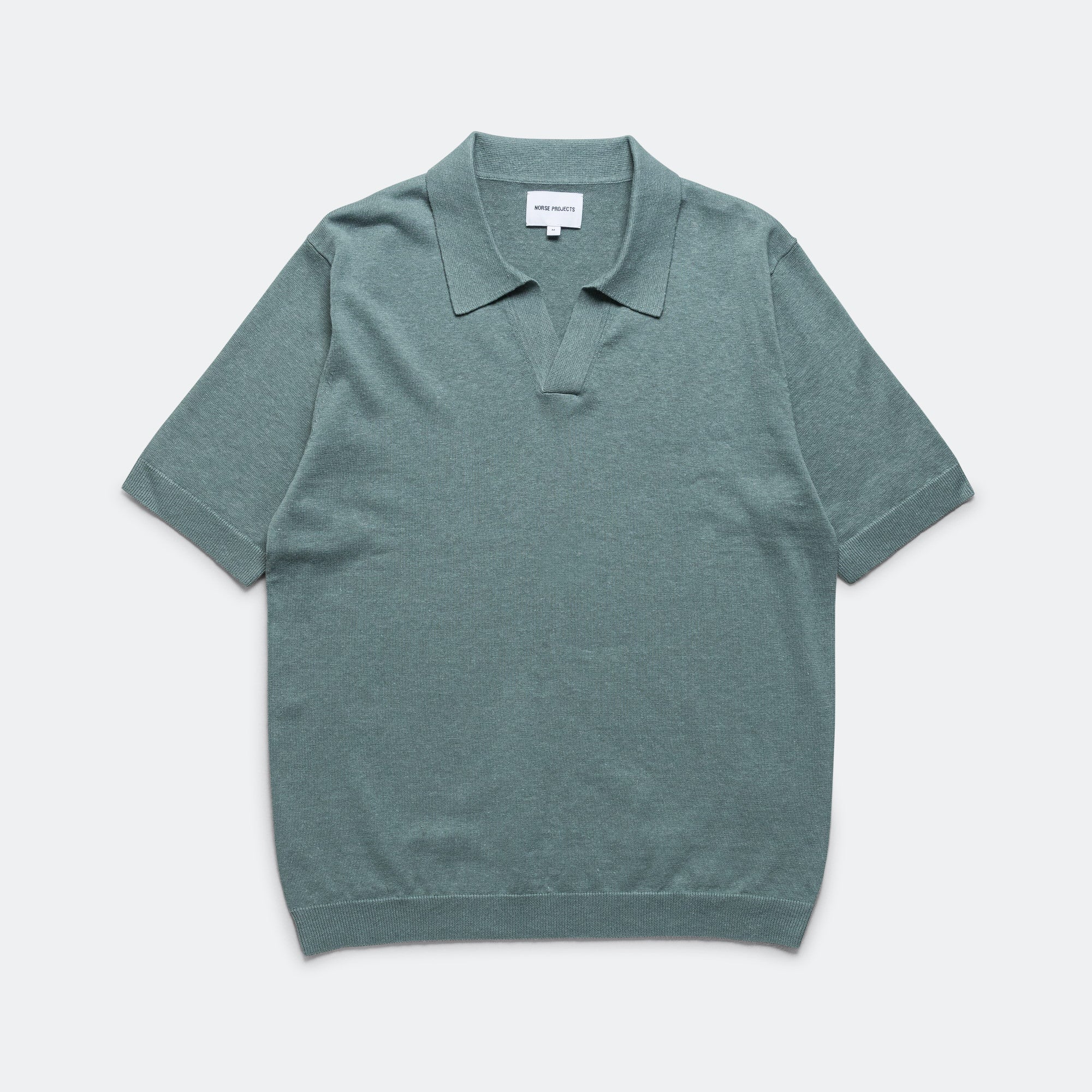 Leif Cotton Linen Polo - Greyish Blue