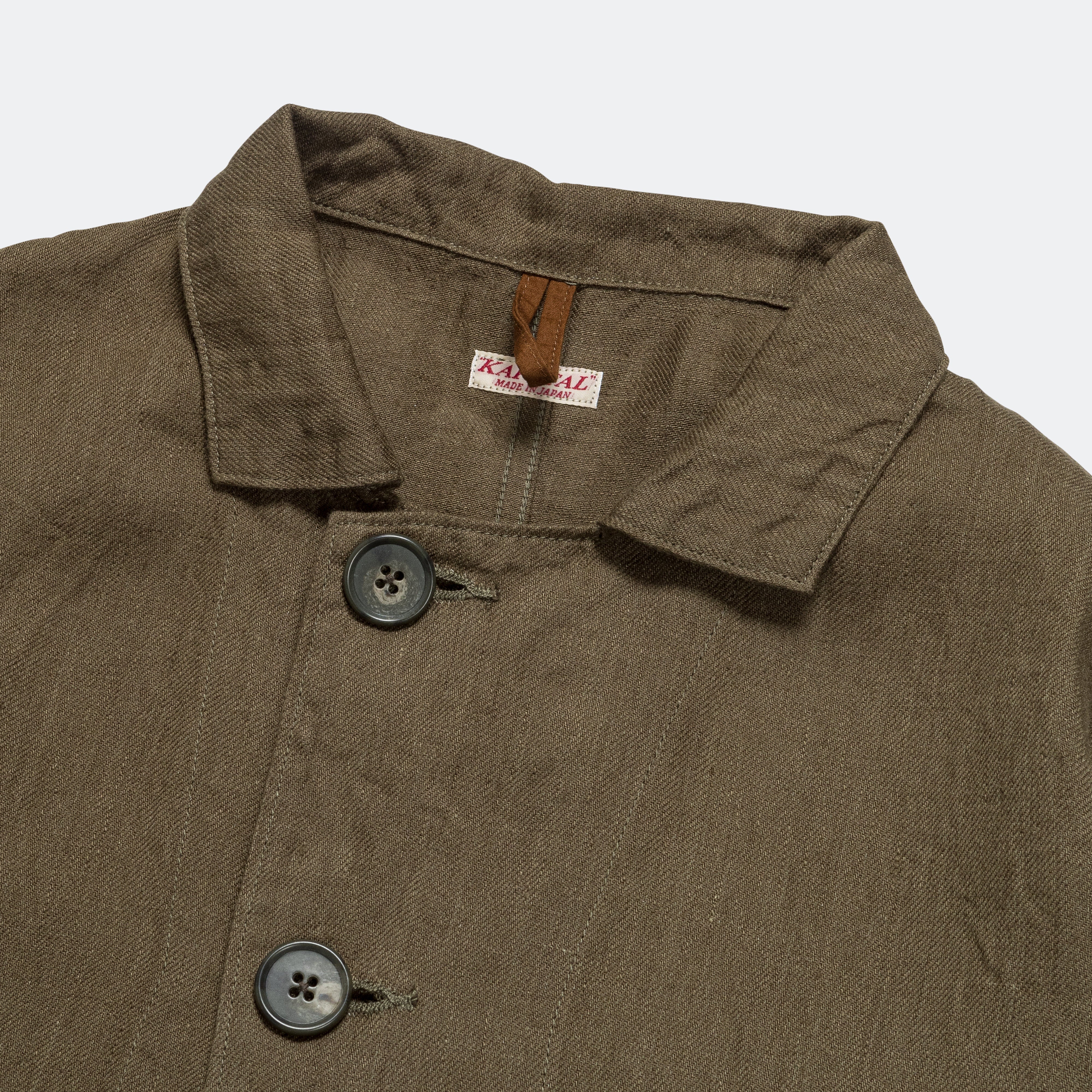 Linen Chino Cloth x Gabardine RINGOMAN Coverall - Khaki - Image 3