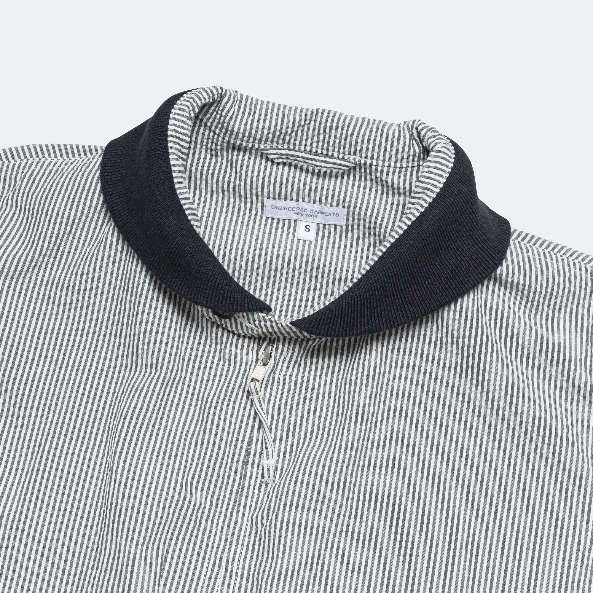 LL Jacket - Navy Cotton Seersucker Stripe - Image 2