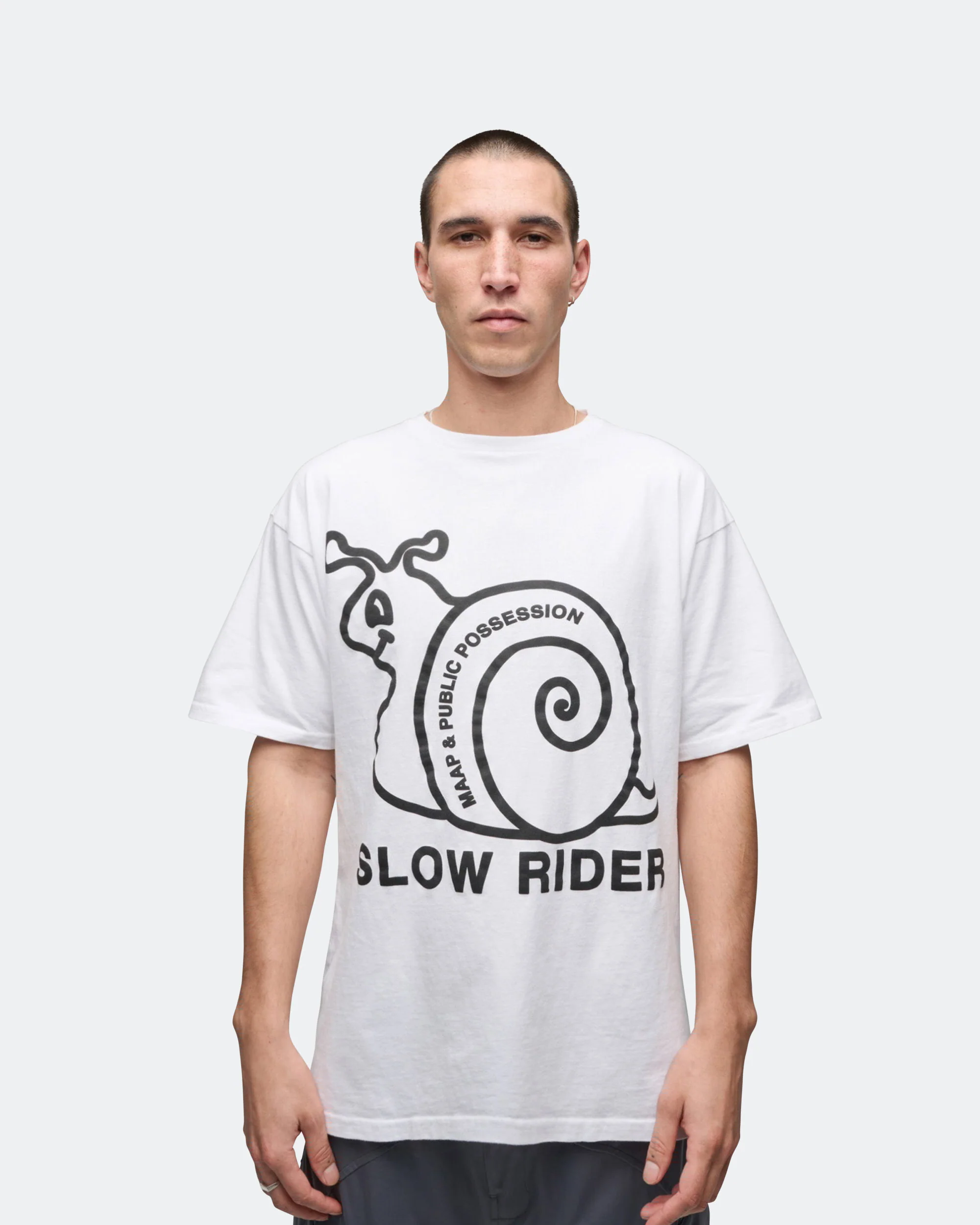 Slow Rider Tee x PUBLIC POSSESSION - White - Image 2