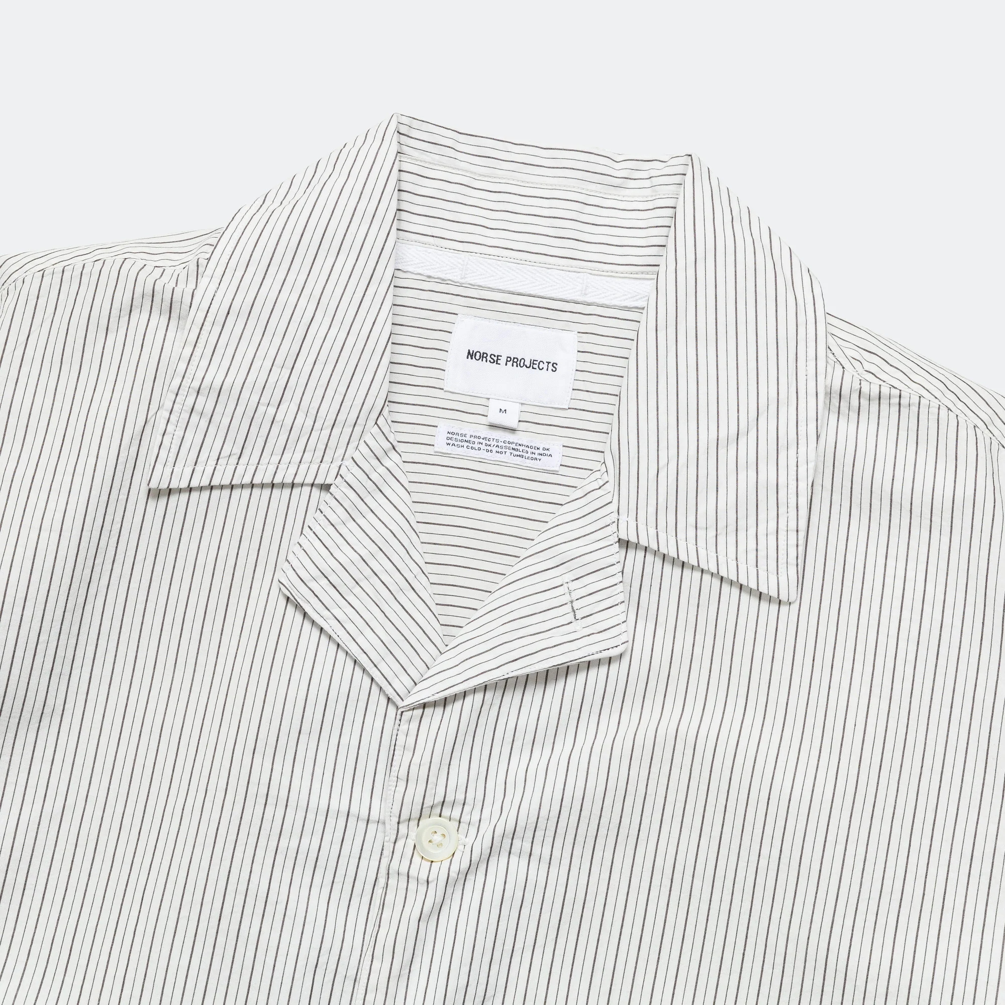 Mads Poplin Stripe SS - Ecru - Image 2