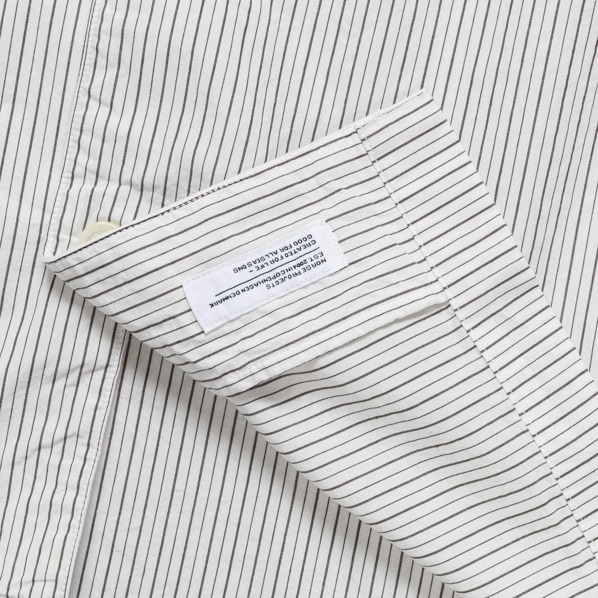 Mads Poplin Stripe SS - Ecru - Image 6
