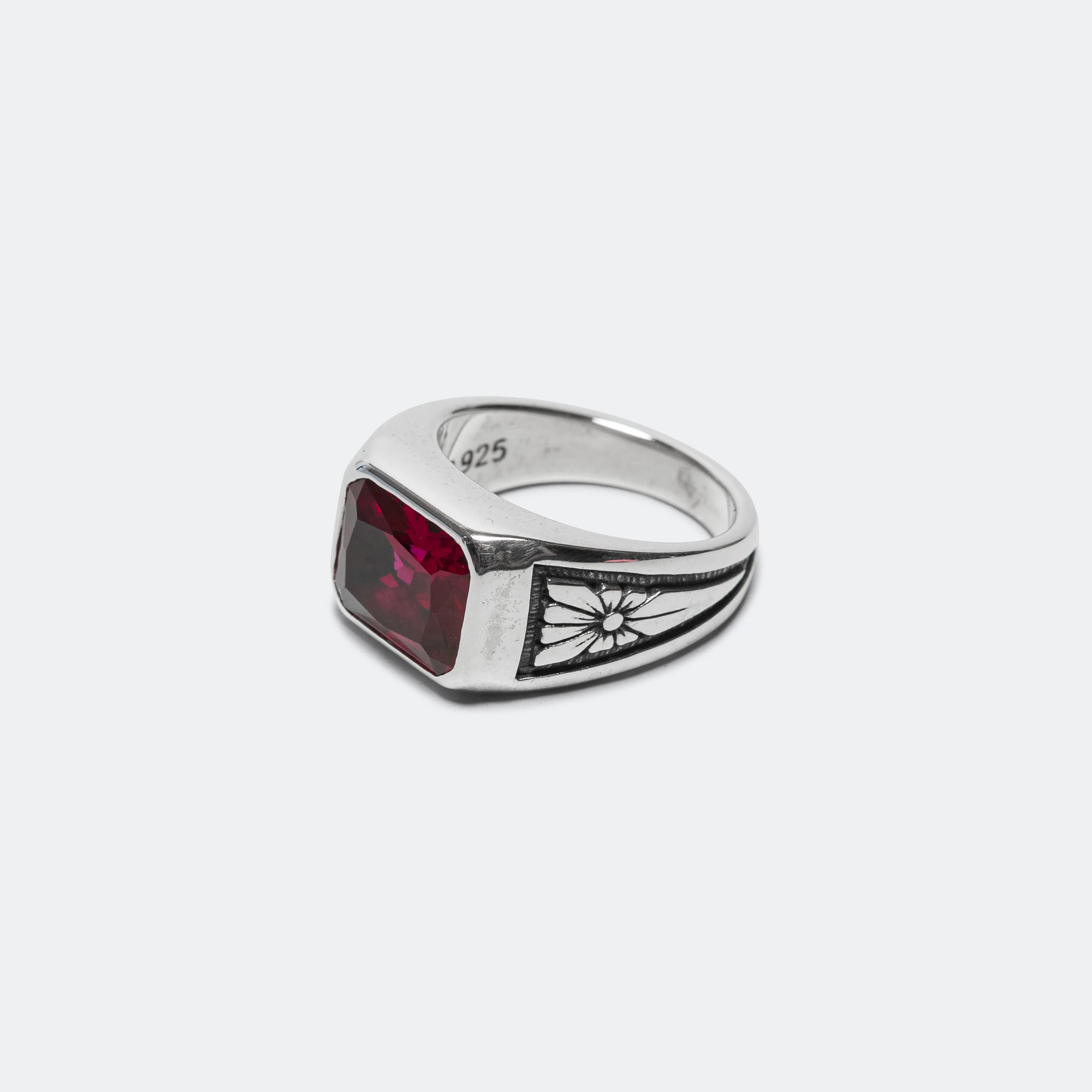 Midnight Ring Slim - 925 Silver/Ruby - Image 2
