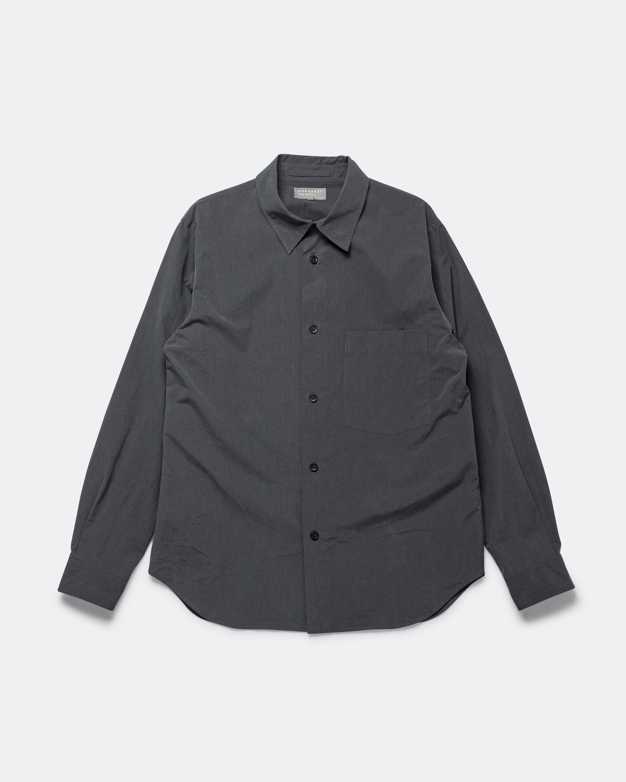 Basic Shirt - Charcoal Yarn Dye Cotton Poplin