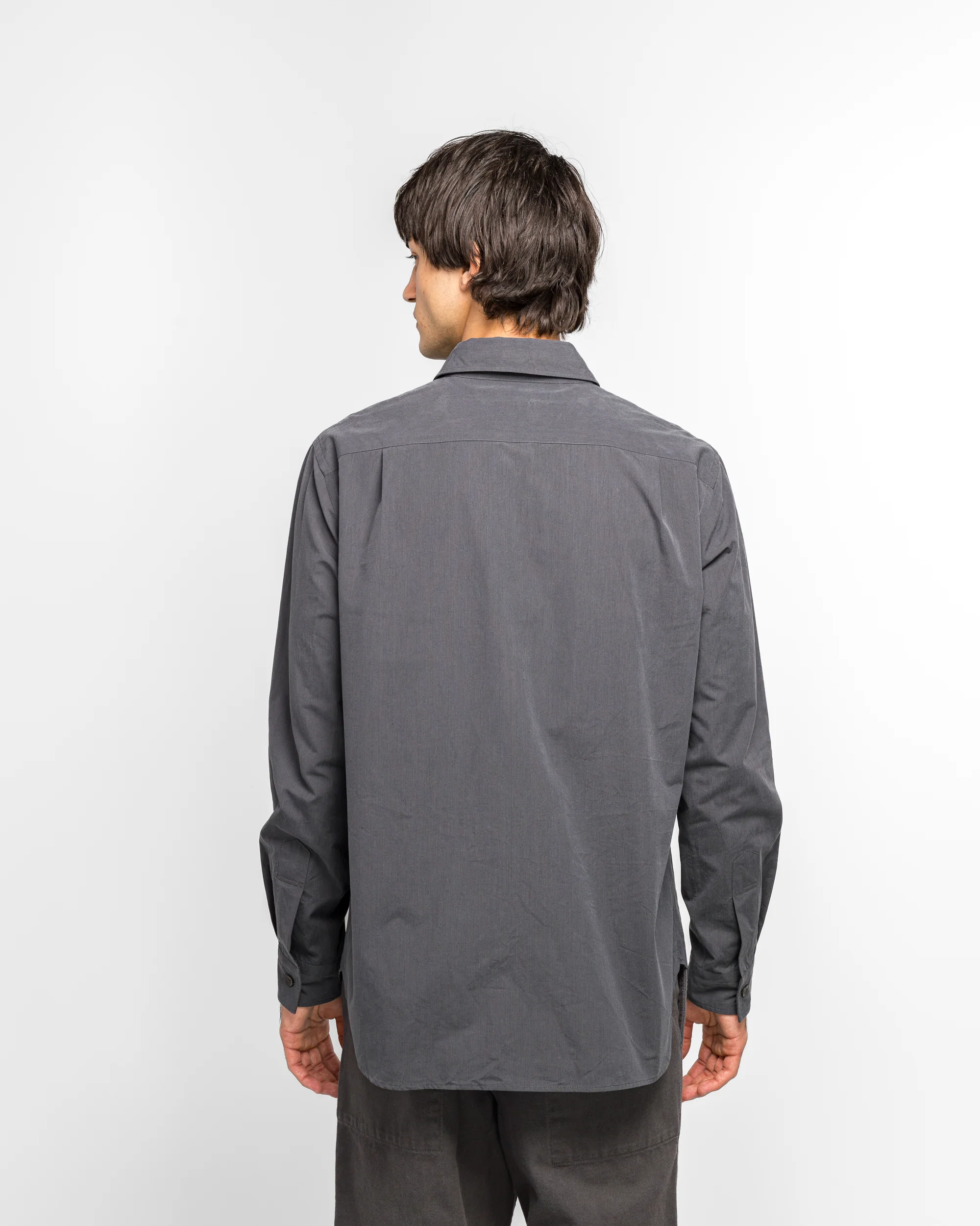 Basic Shirt - Charcoal Yarn Dye Cotton Poplin - Image 4