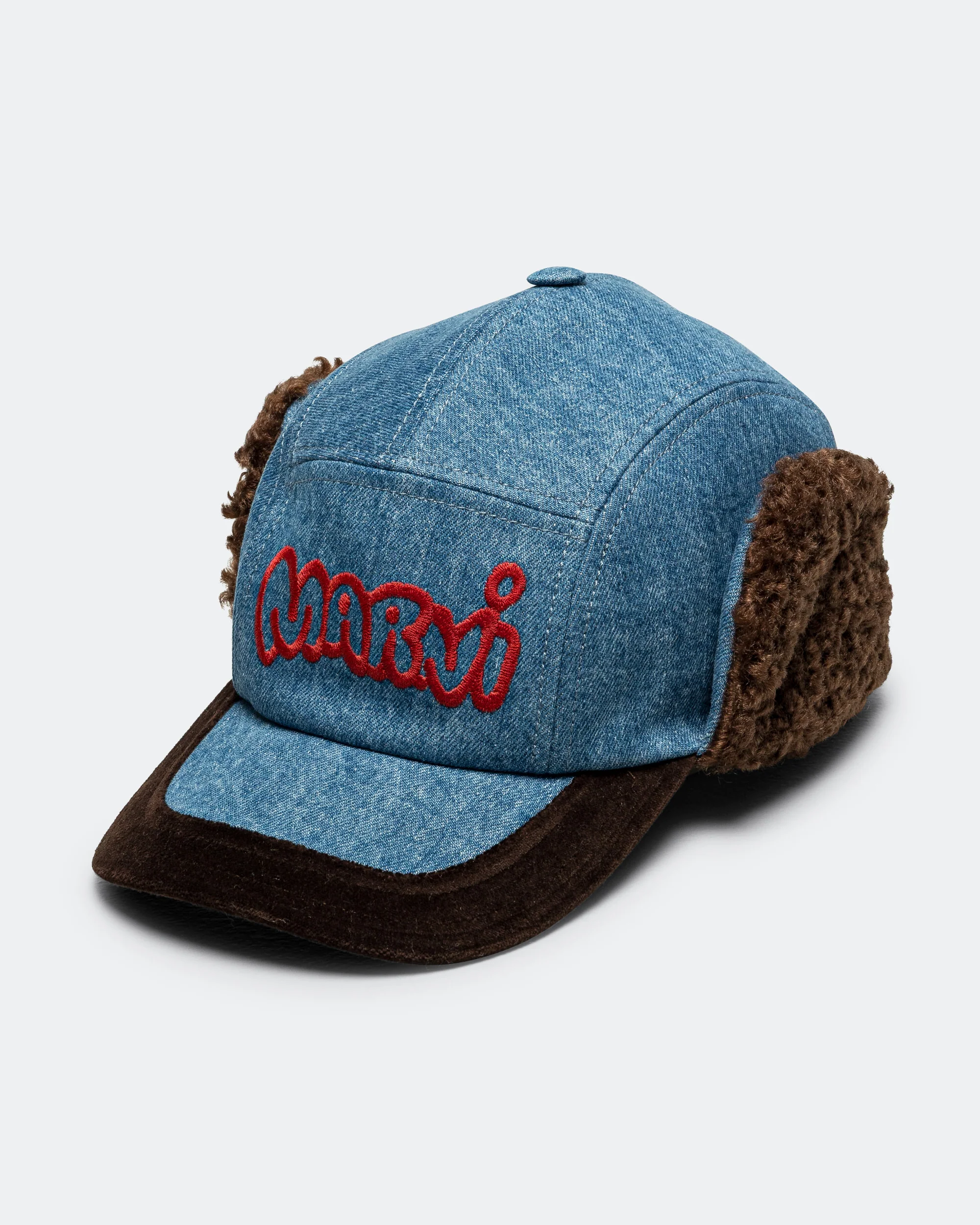 Baseball Trapper Hat - Washed Bull Denim