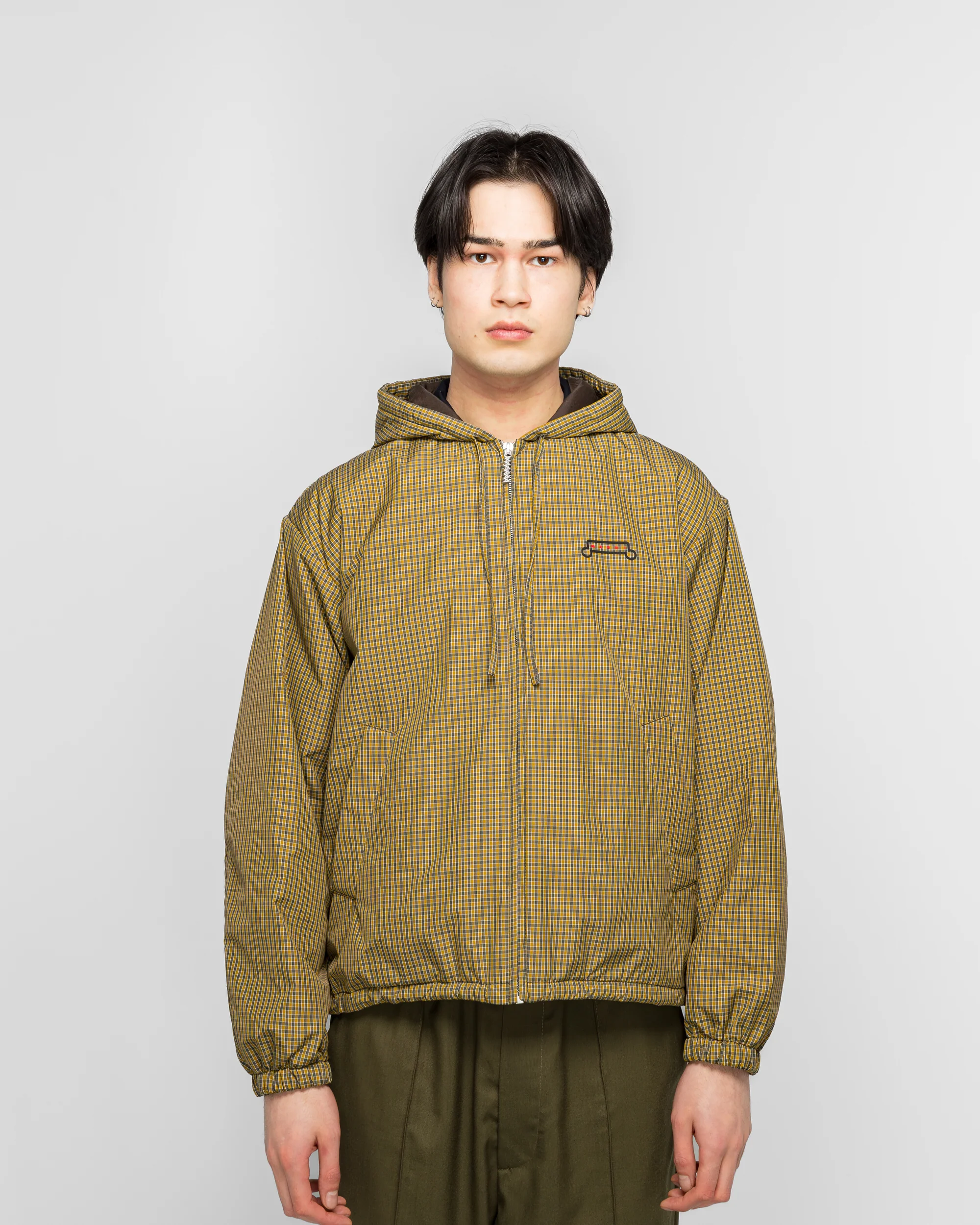 Recycled Microcheck Nylon Jacket - Black - Image 2