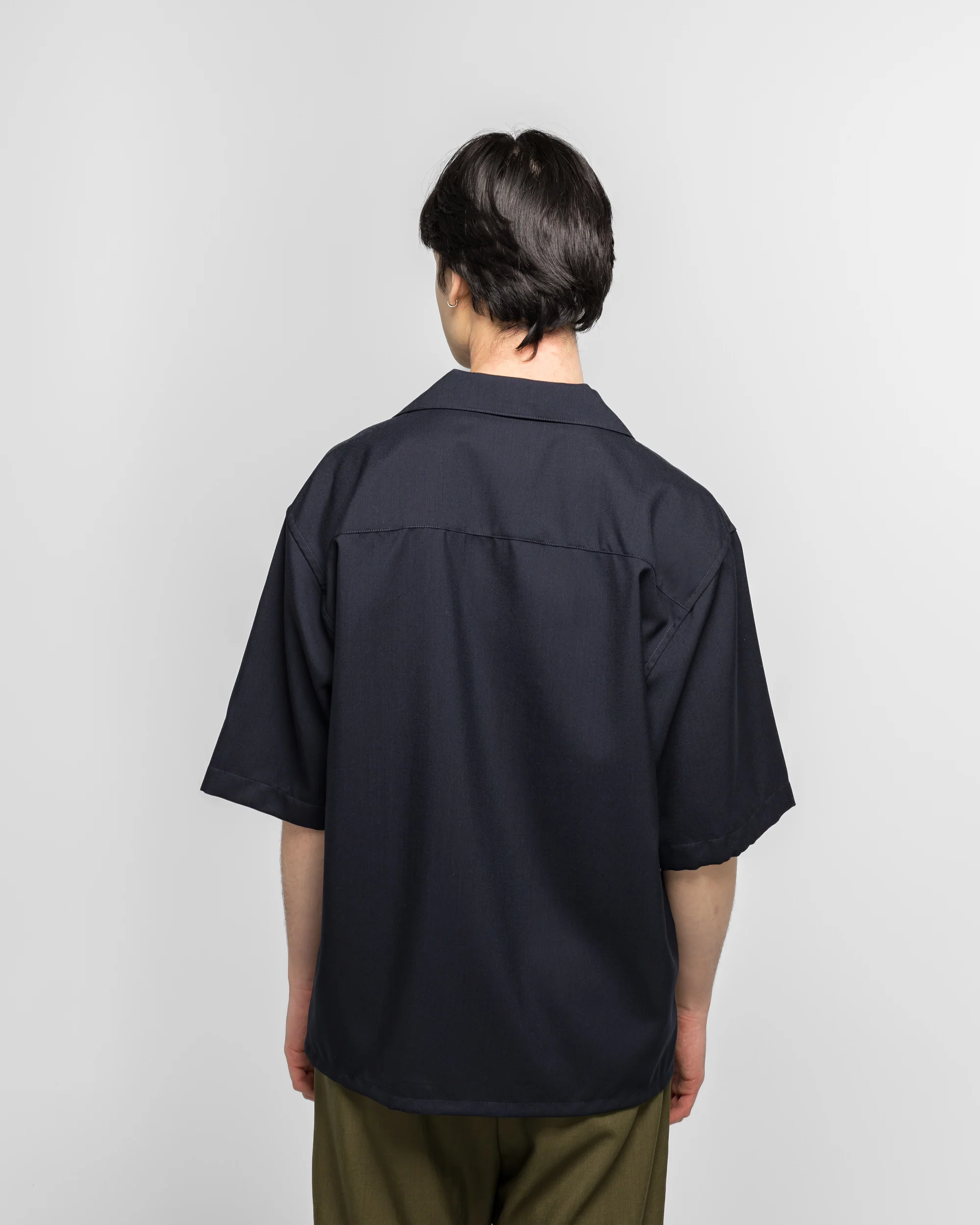 S/S Tropical Wool Shirt - Blublack - Image 4