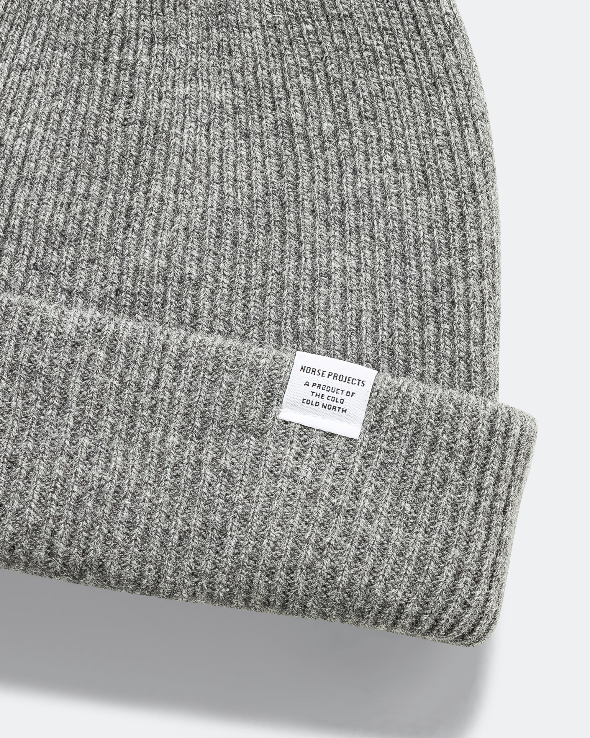 Merino Lambswool Beanie - Grey Melange - Image 2
