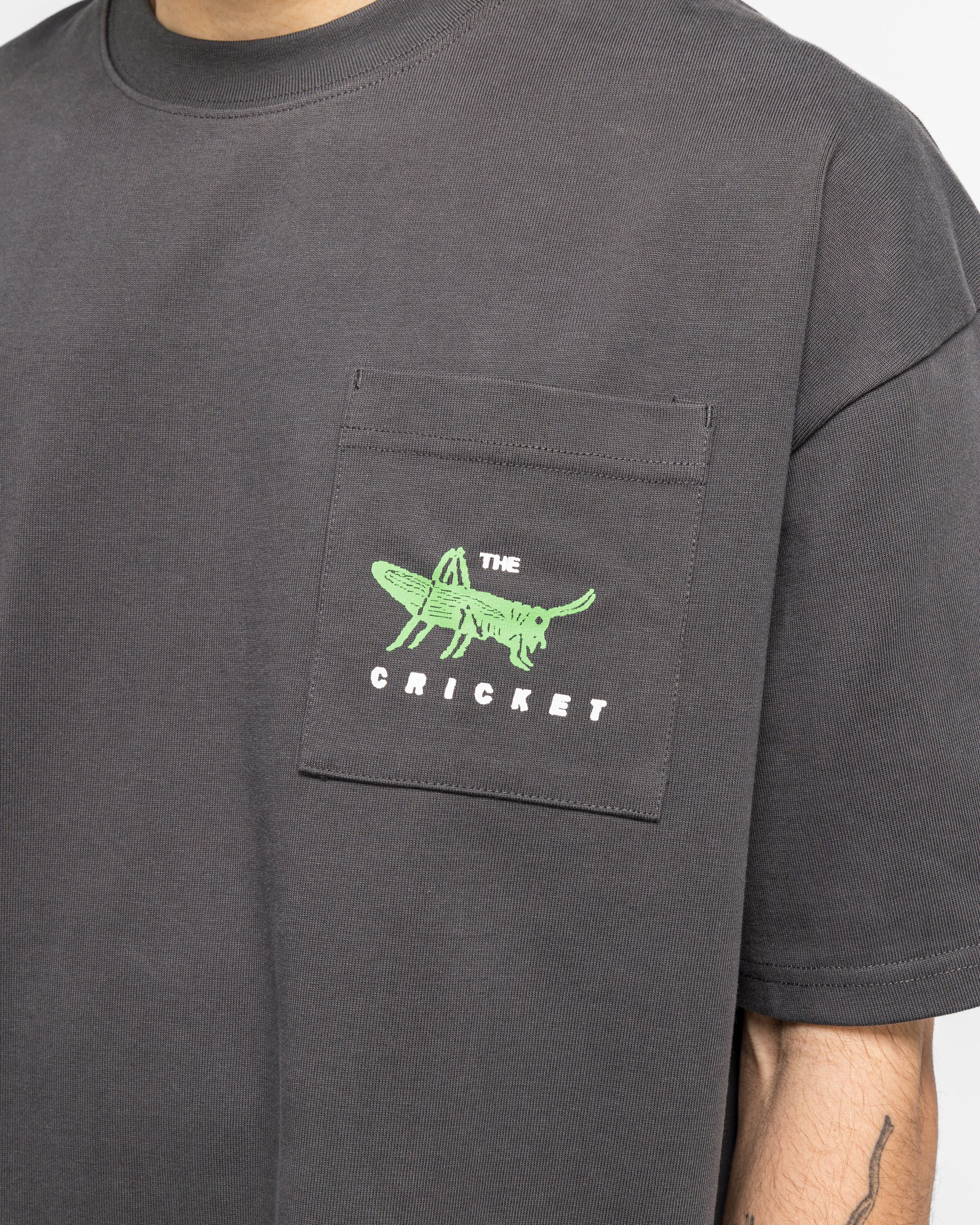 Cricket Heavy Pocket T-Shirt - Tar - Image 5