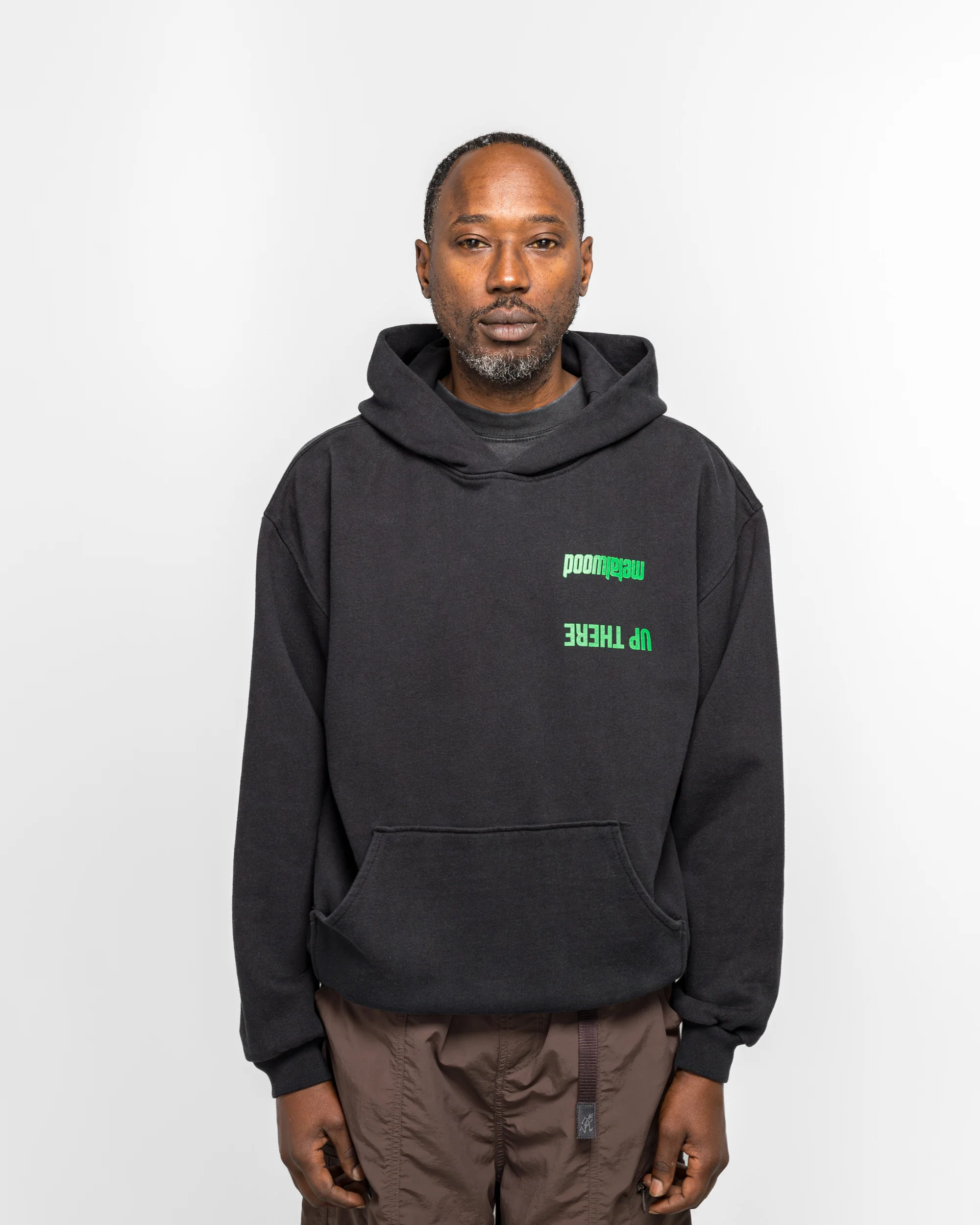 Handful Hooded Sweatshirt x UP THERE - Overdyed Black Wash - Image 3