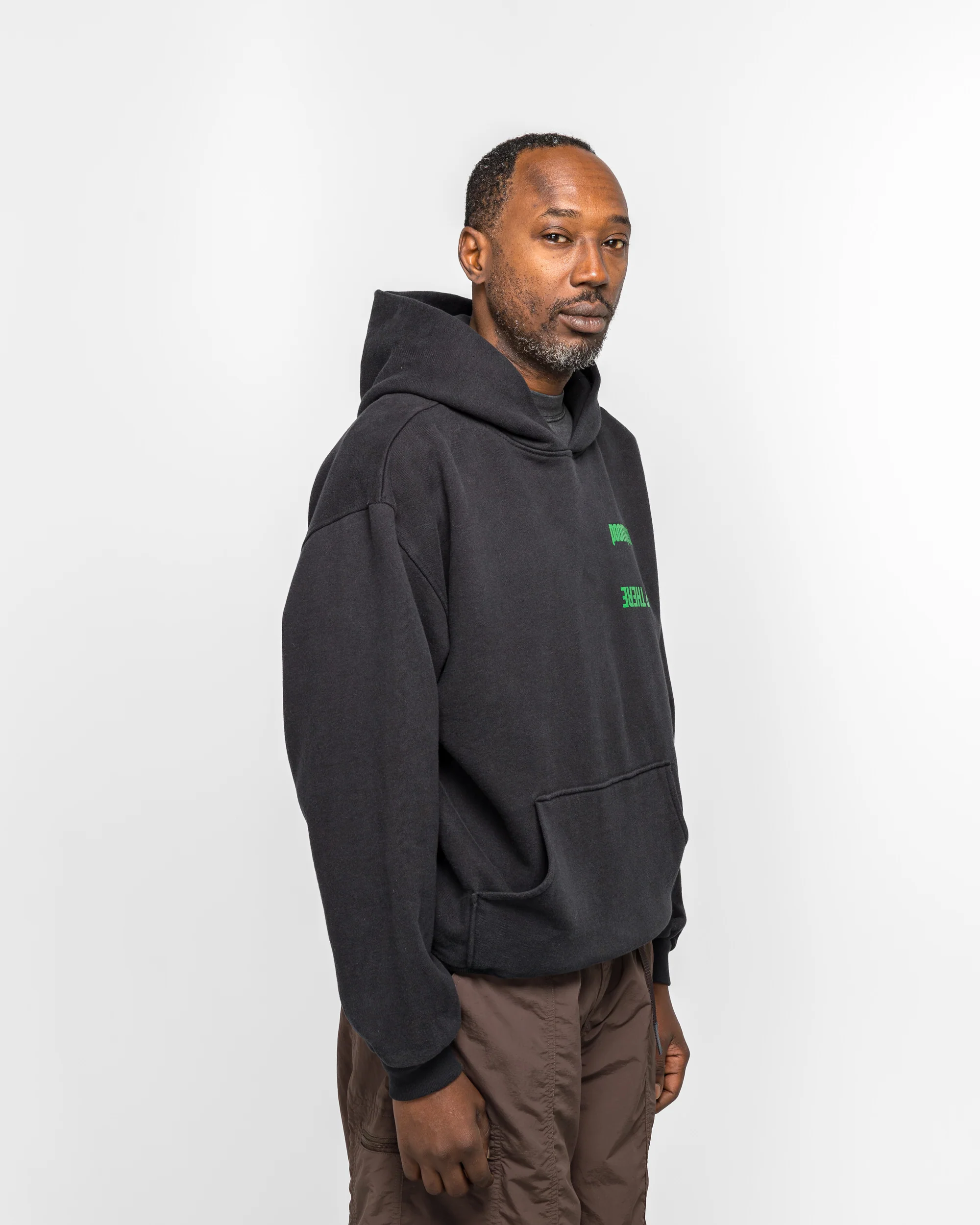 Handful Hooded Sweatshirt x UP THERE - Overdyed Black Wash - Image 4