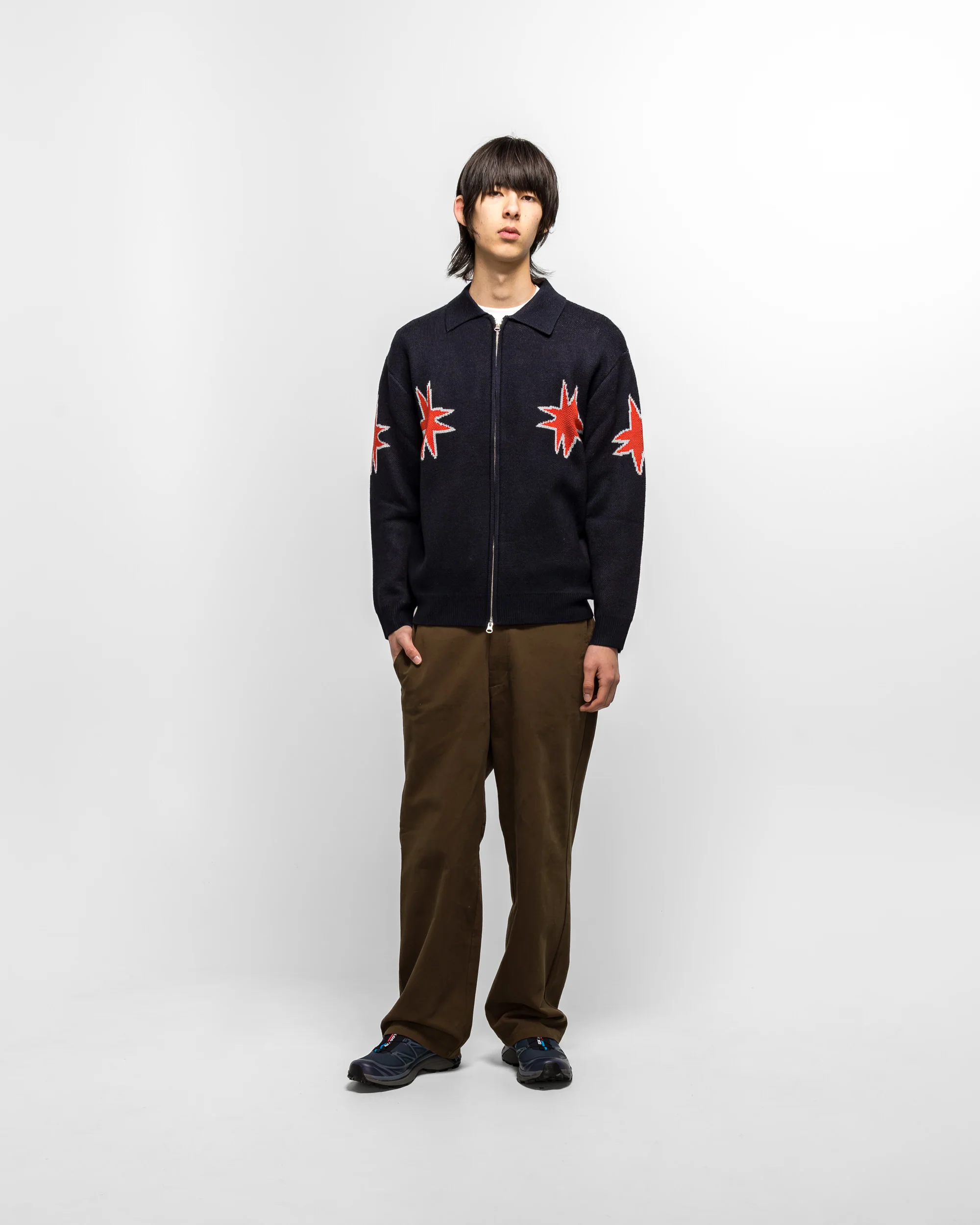 Kiki Zip Knit LS Polo - Navy - Image 5