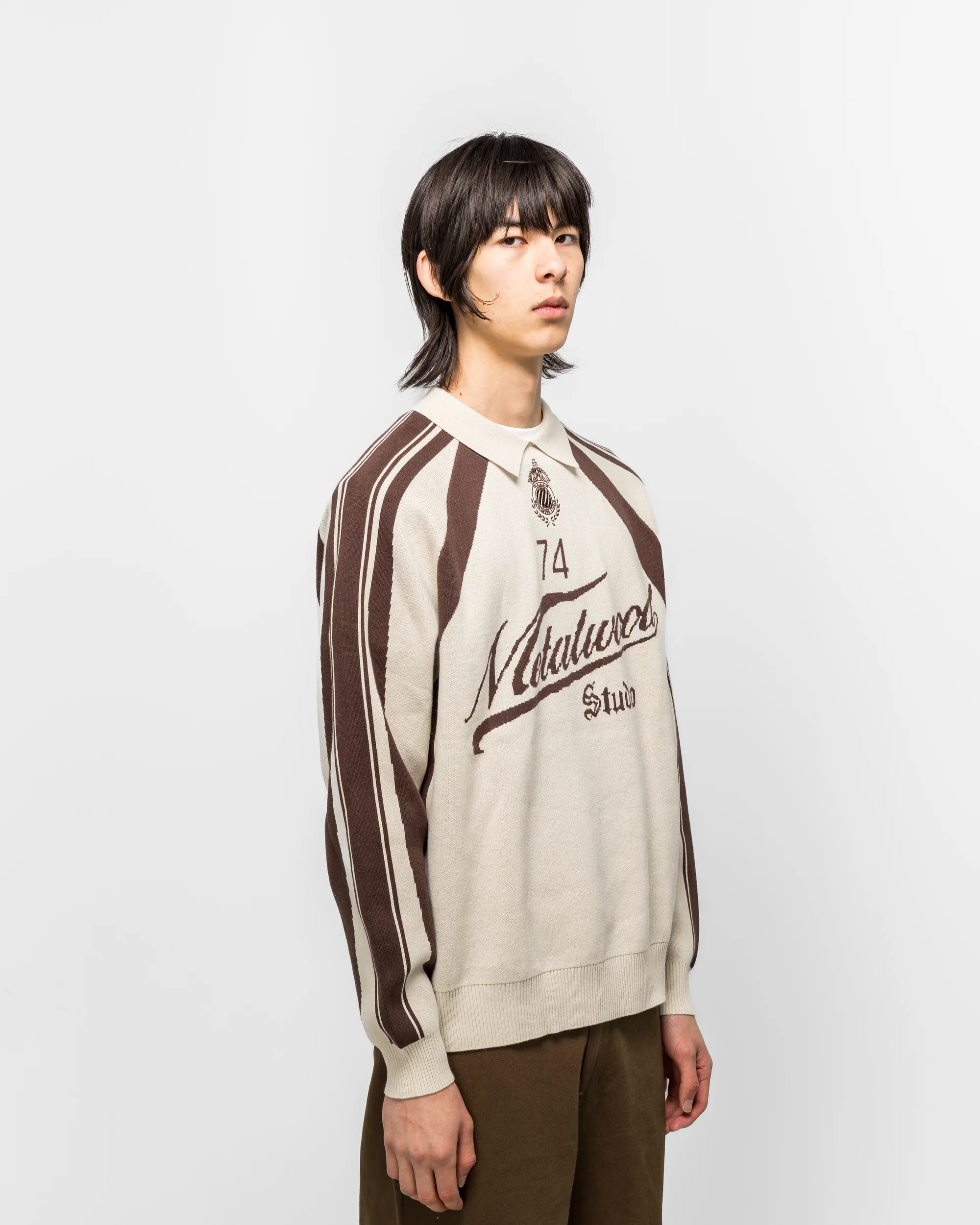 Knit Football Top - Cream - Image 3