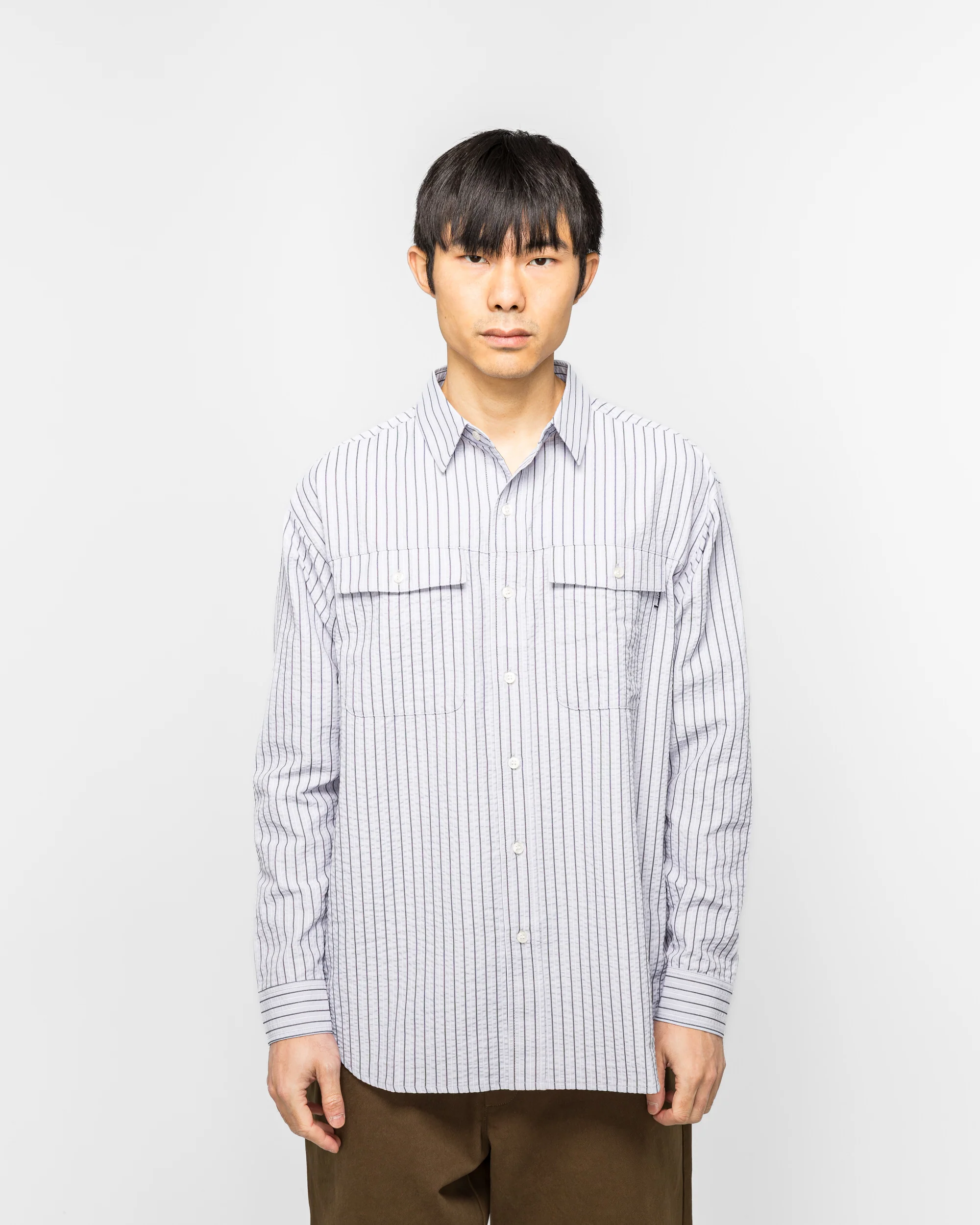 Seersucker Fishing Shirt - Sky - Image 2