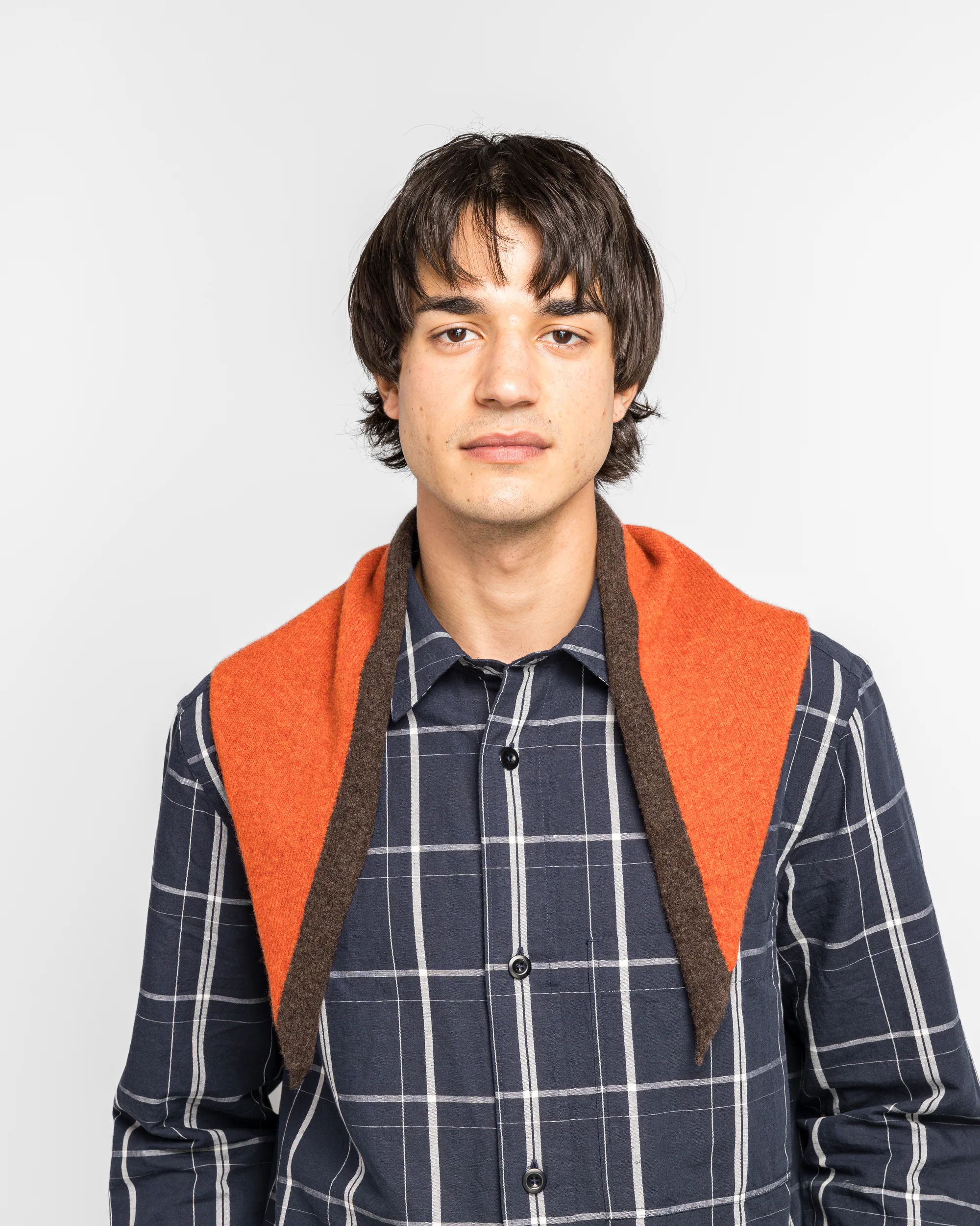 Tipped Scout Scarf - Cocoa/Ember Lambswool - Image 2