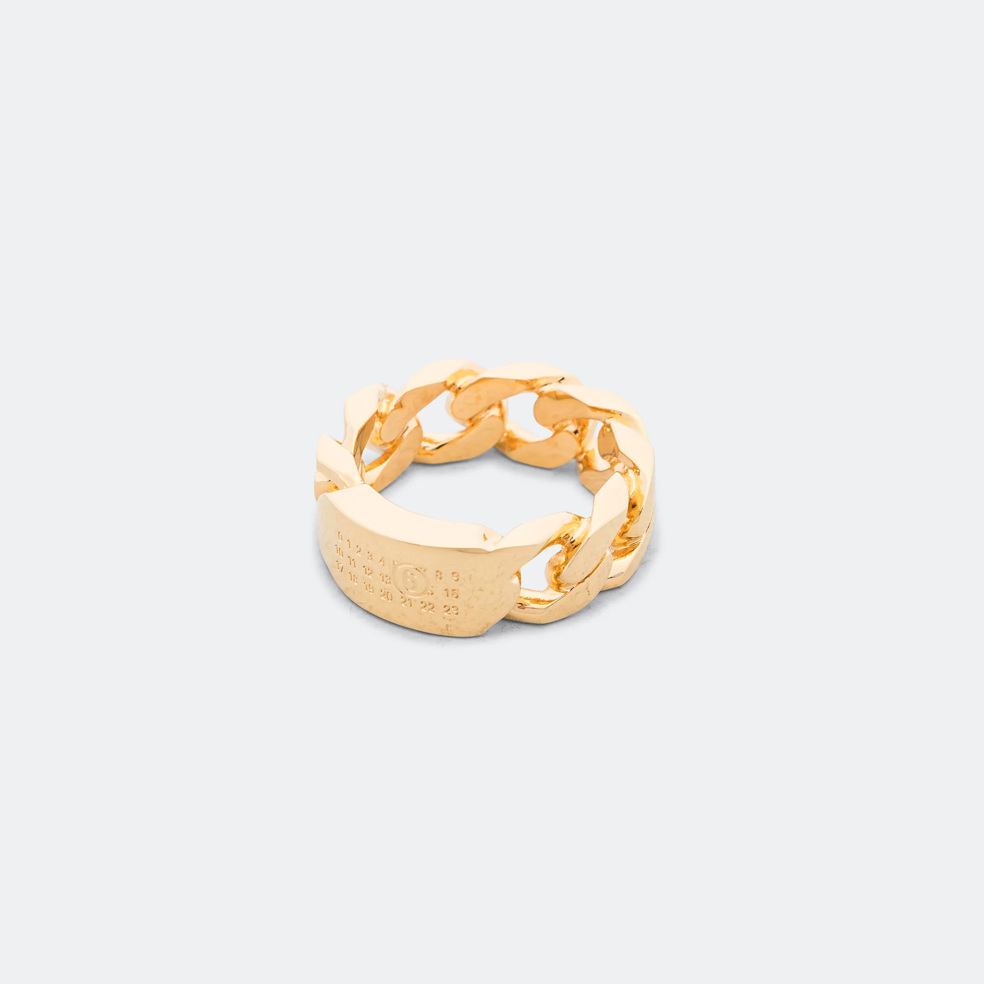 Minimal Logo Curb Ring - Yellow Gold Brass - Image 2