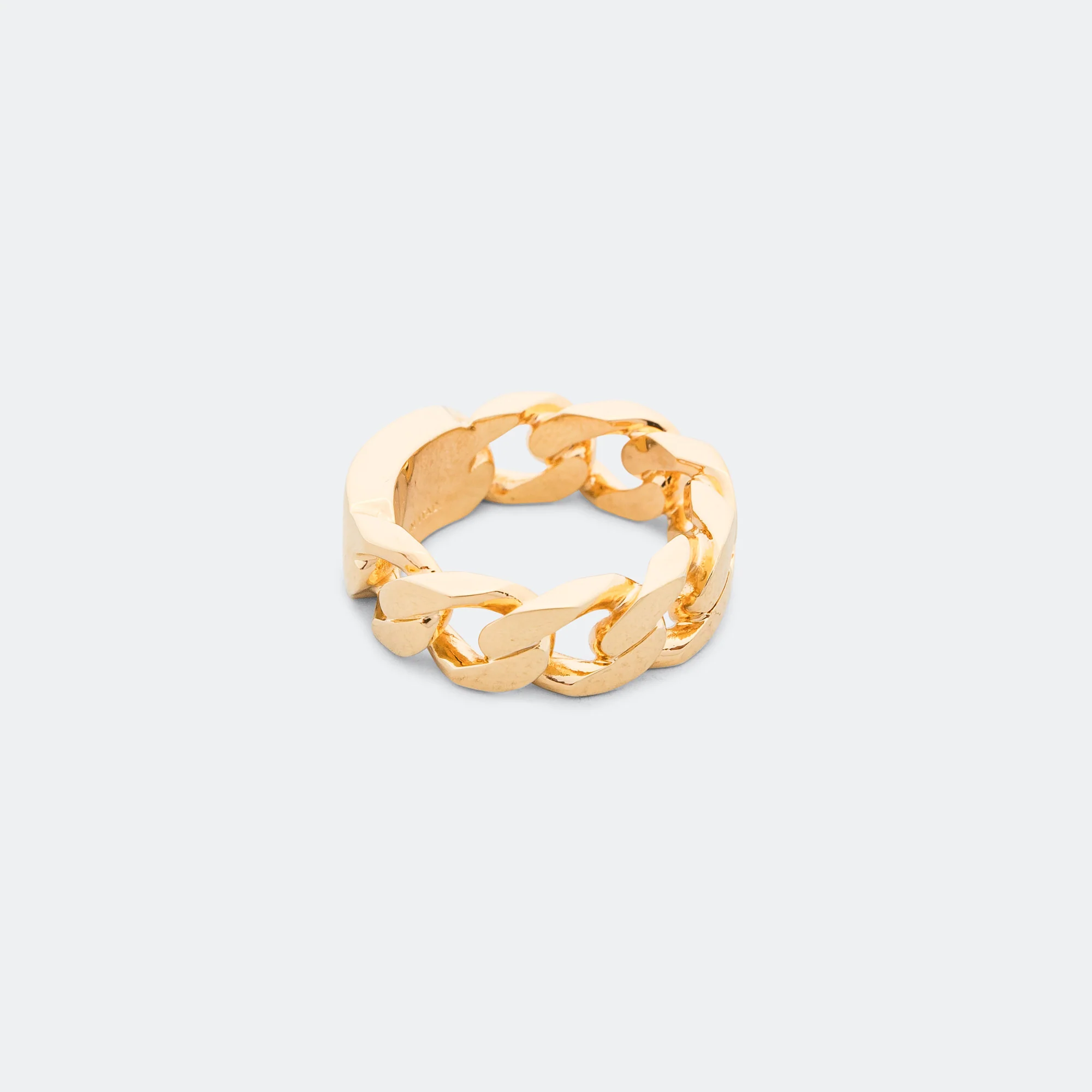 Minimal Logo Curb Ring - Yellow Gold Brass - Image 3