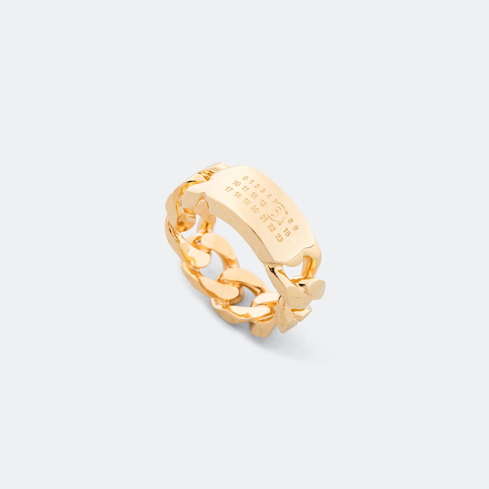 Minimal Logo Curb Ring - Yellow Gold Brass - Image 4