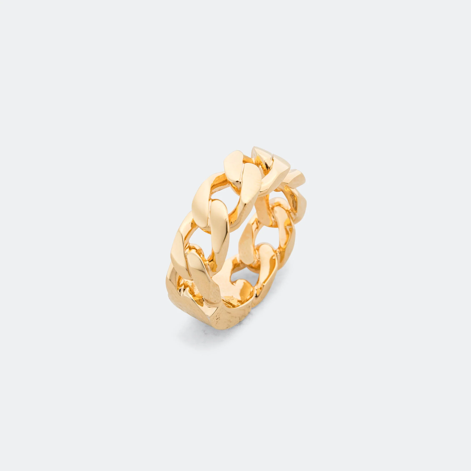 Minimal Logo Curb Ring - Yellow Gold Brass - Image 5