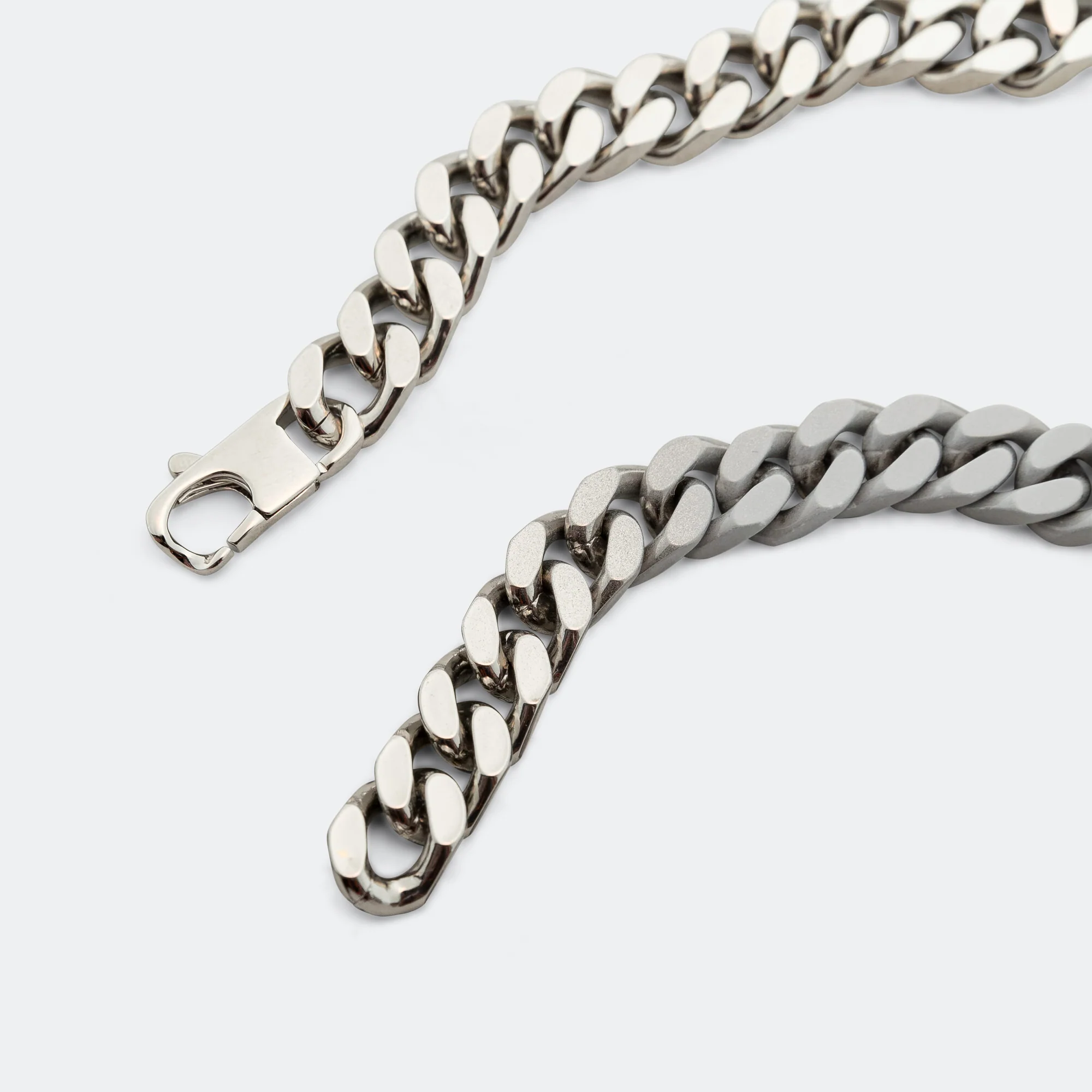 Minimal Logo ID Tag Curb Necklace - Silver Toned Brass - Image 7