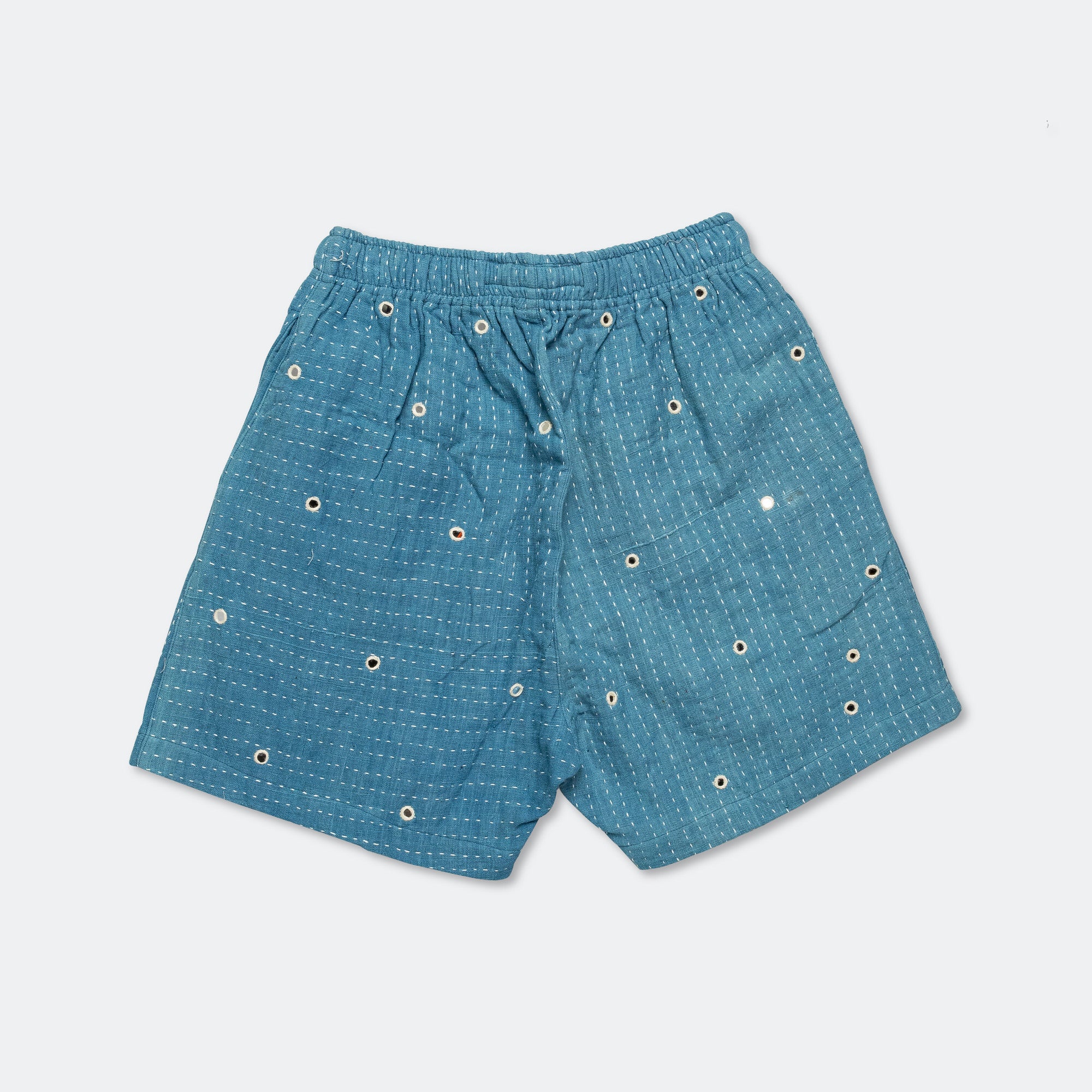 Mirror Shorts - Kuntha Embroidery Indigo/Ecru - Image 2