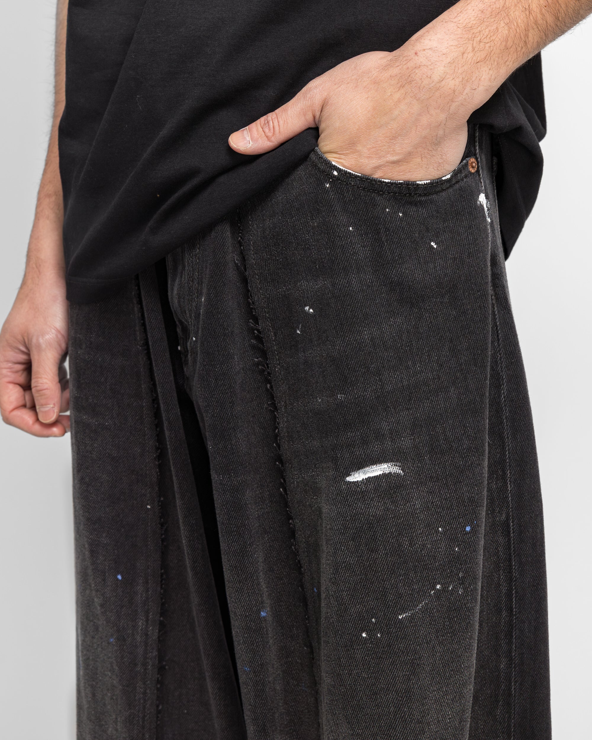 5 Pocket Denim Pants - Black Denim - Image 5