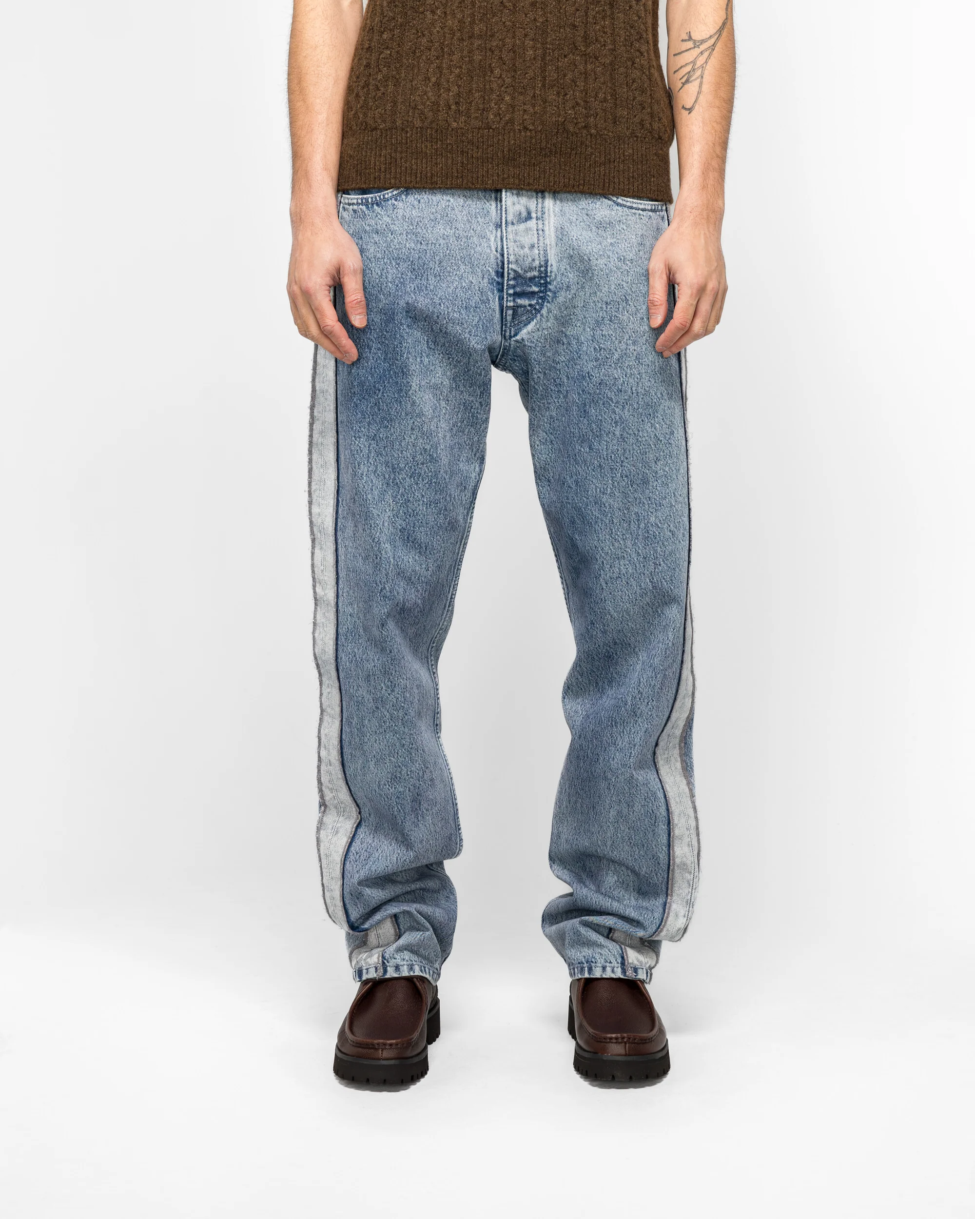 5 Pocket Panel Pants - Medium Blue Denim - Image 2