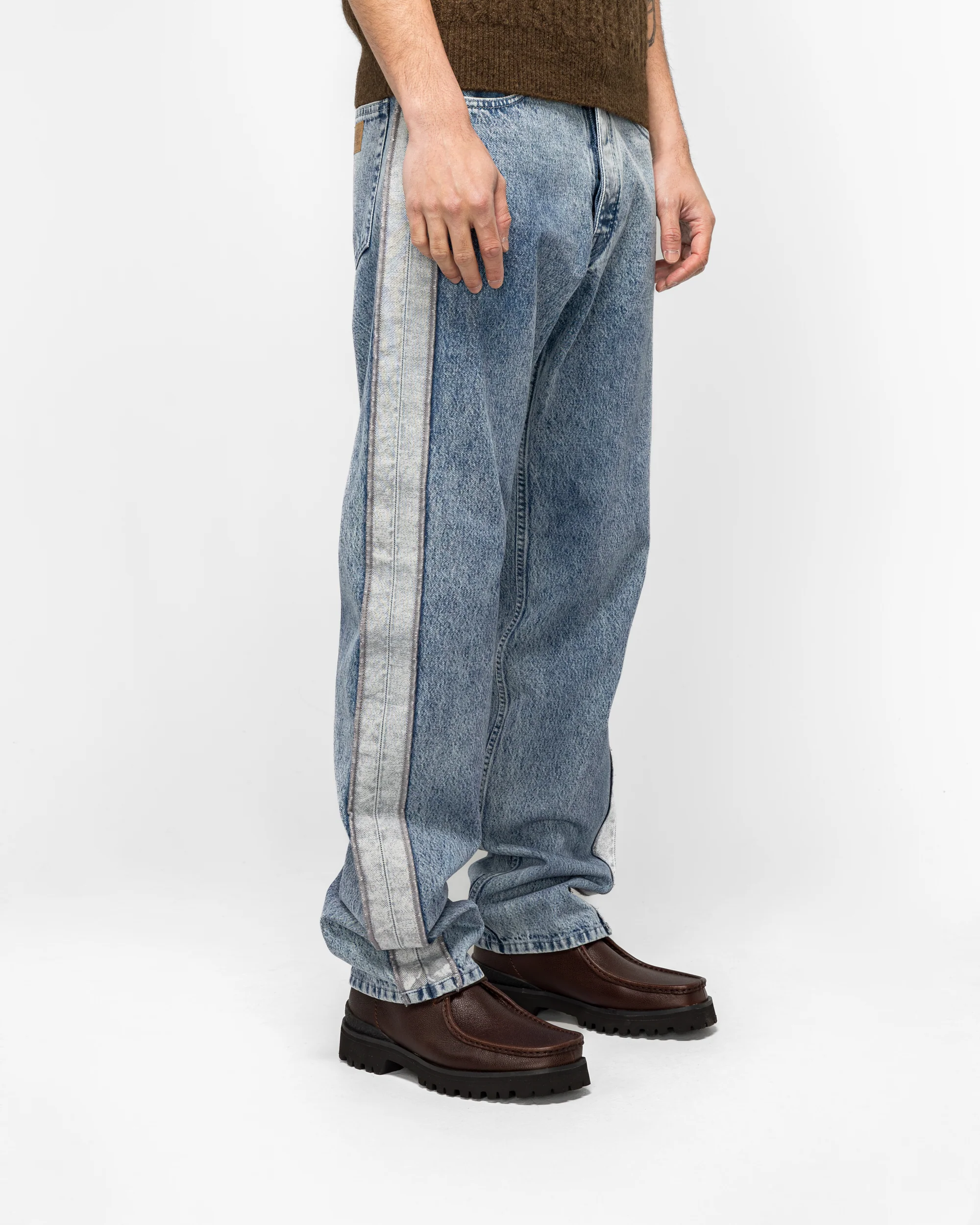 5 Pocket Panel Pants - Medium Blue Denim - Image 3