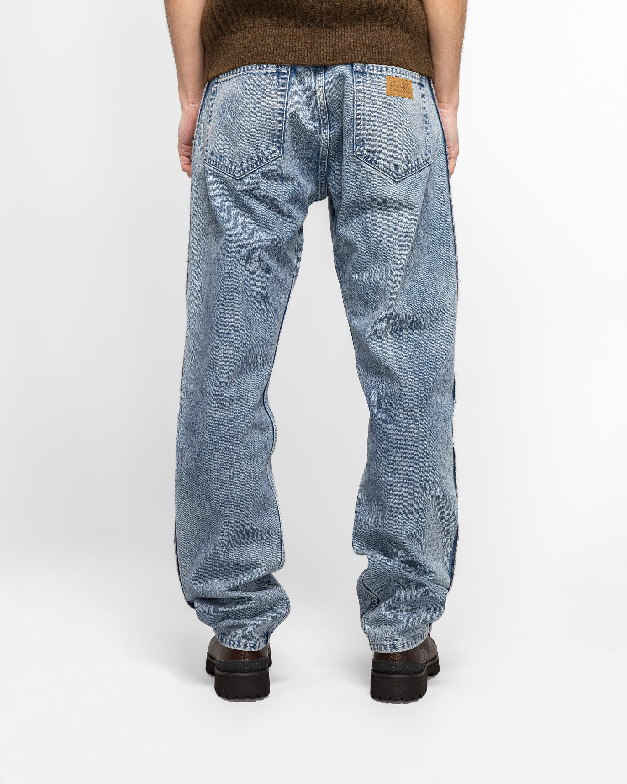 5 Pocket Panel Pants - Medium Blue Denim - Image 4