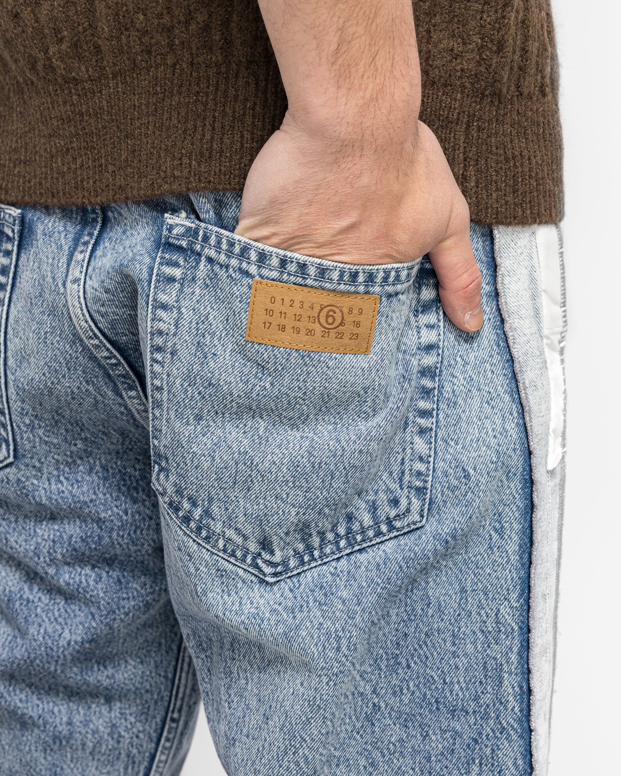 5 Pocket Panel Pants - Medium Blue Denim - Image 5