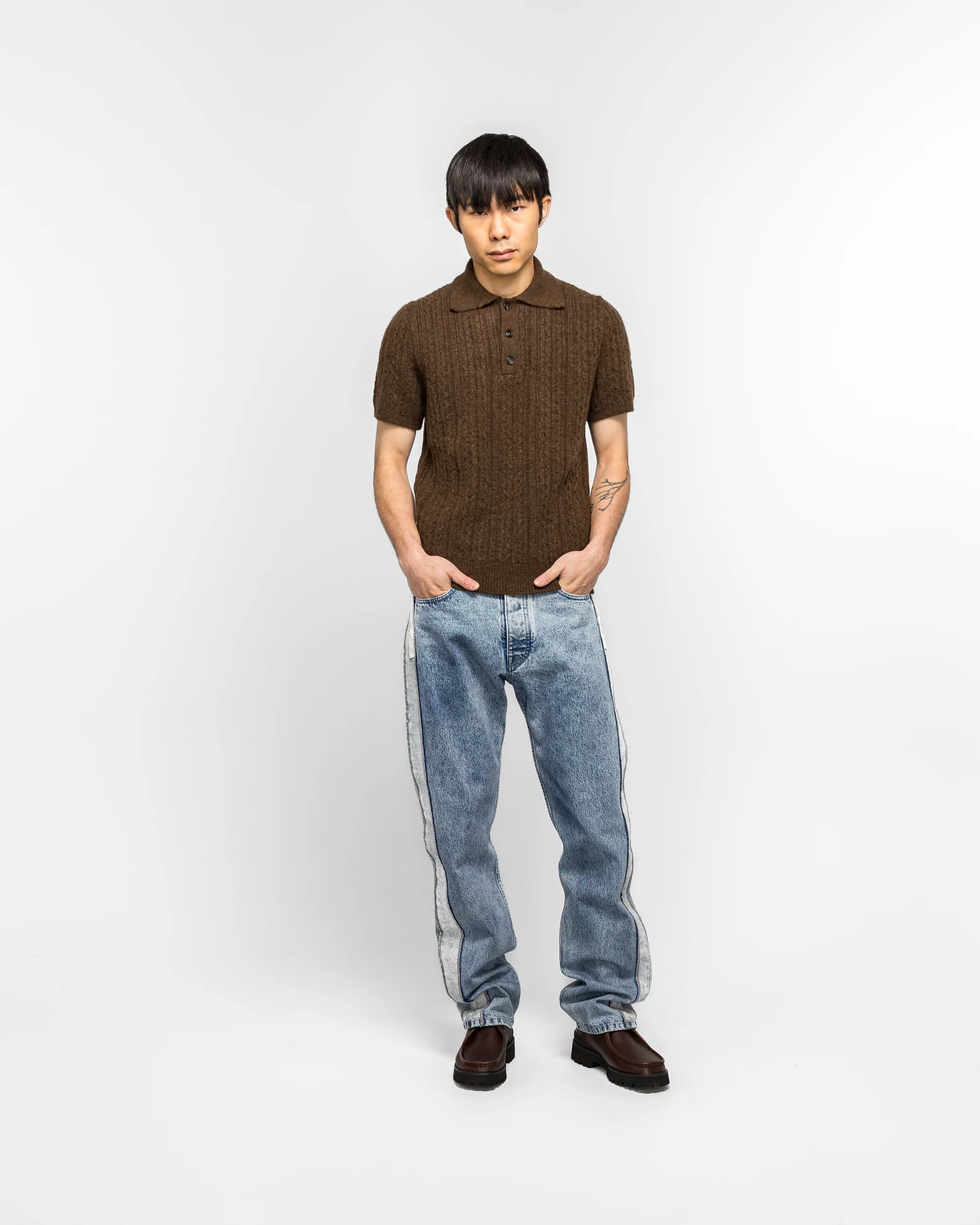 5 Pocket Panel Pants - Medium Blue Denim - Image 6