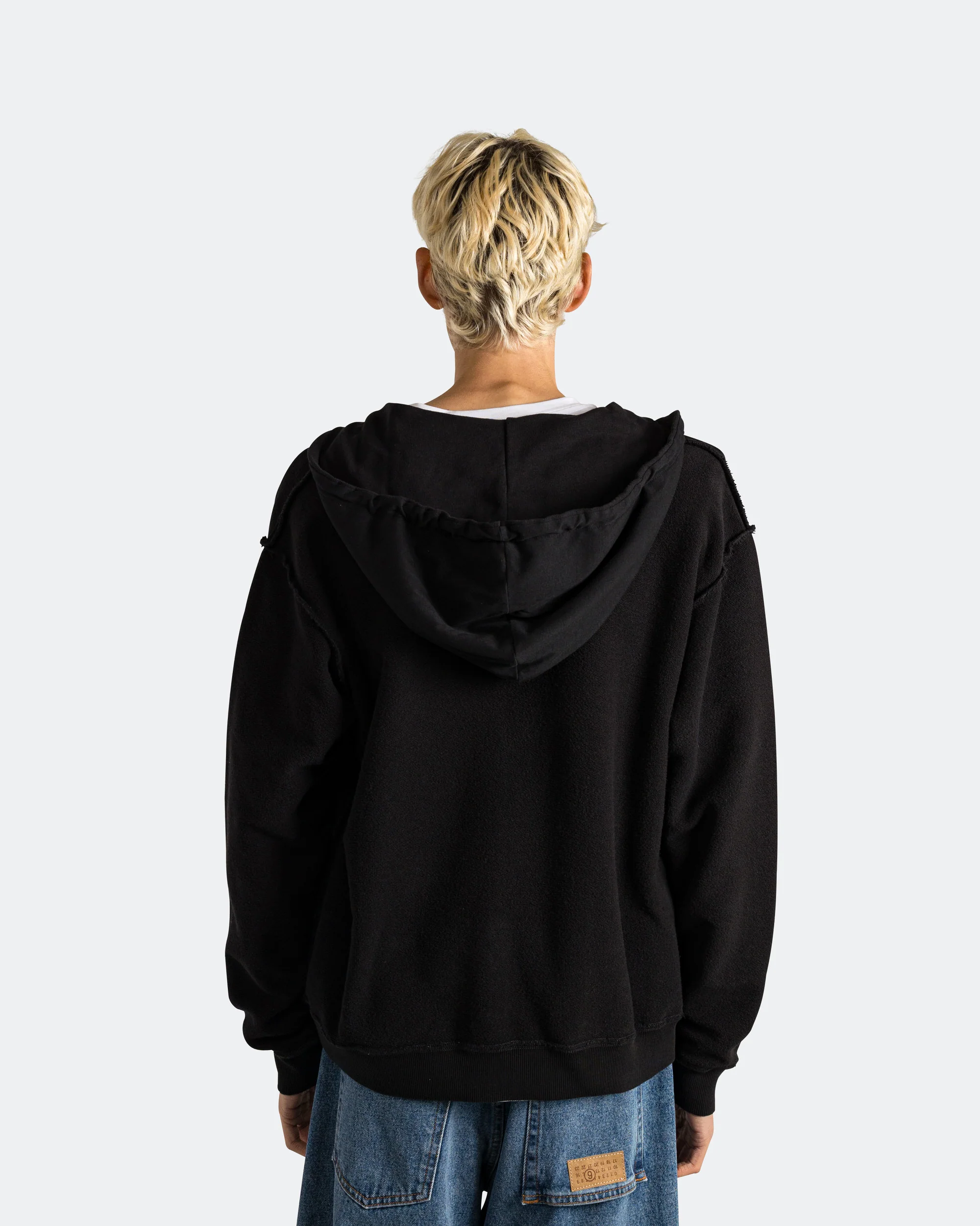Brushed Sweat Jersey Zip-Up - Black - Image 4
