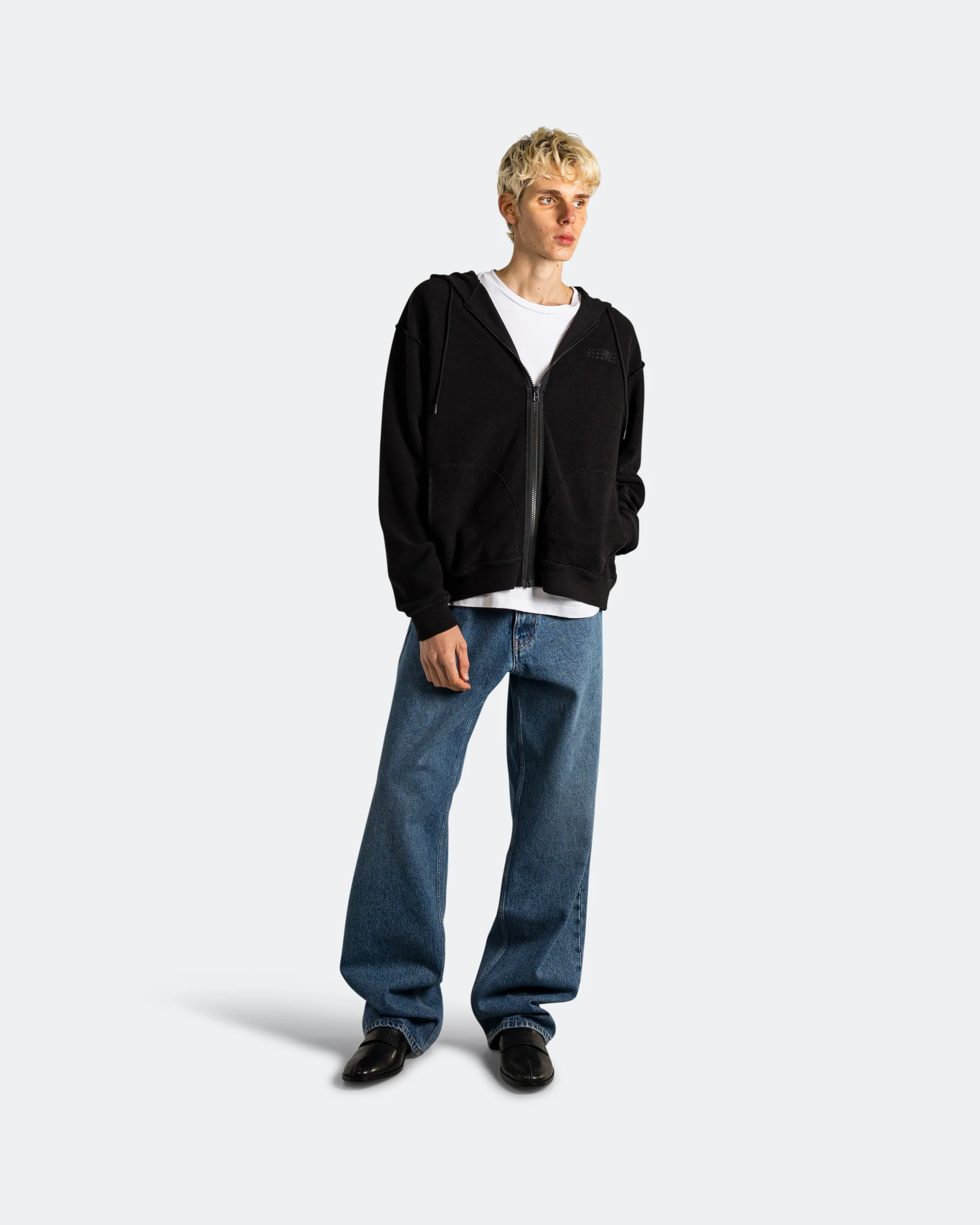 Brushed Sweat Jersey Zip-Up - Black - Image 6