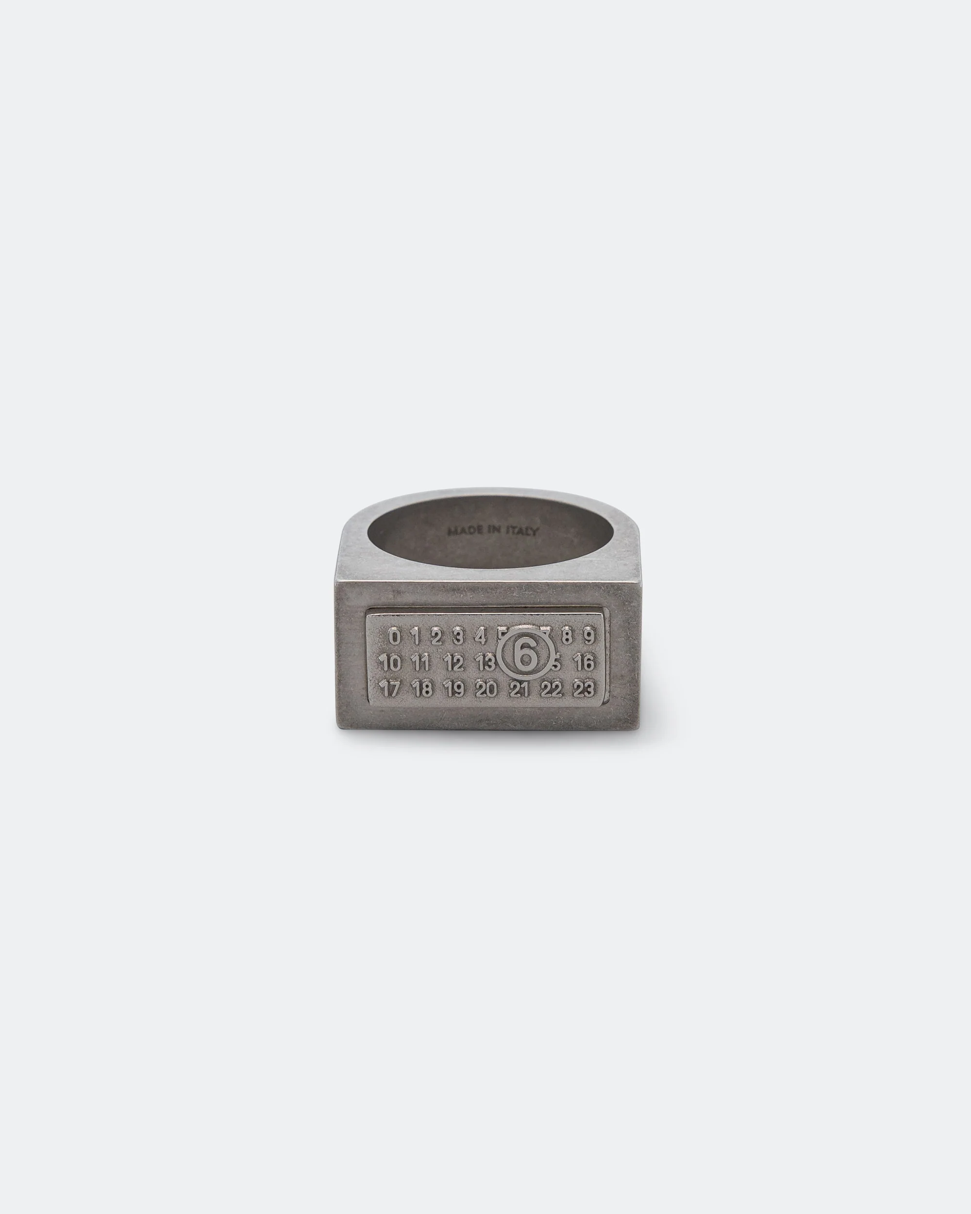 Minimal Logo 4mm Ring - Silver Toned Brass