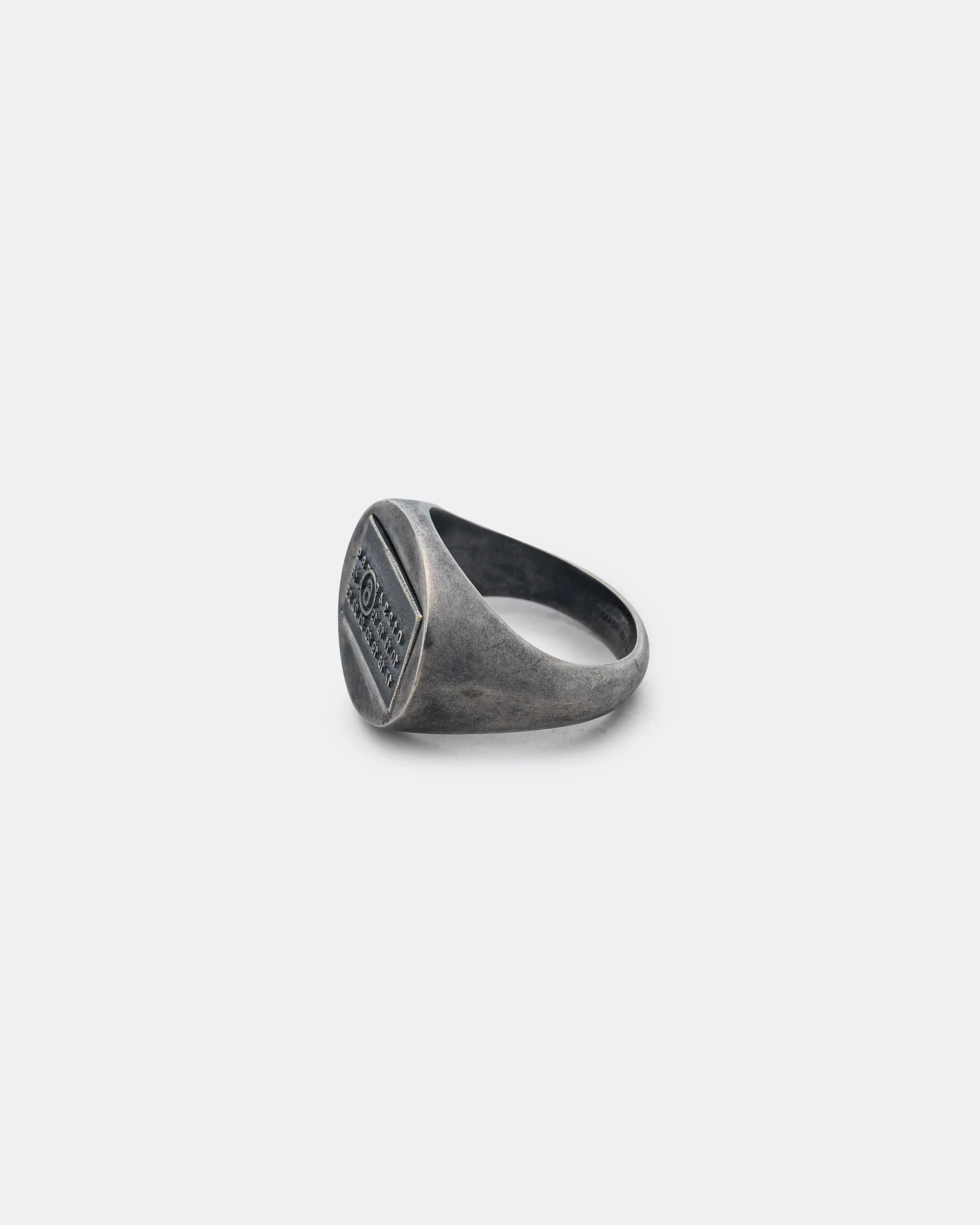 Minimal Logo 4mm Signet Ring - Silver Toned Brass - Image 2