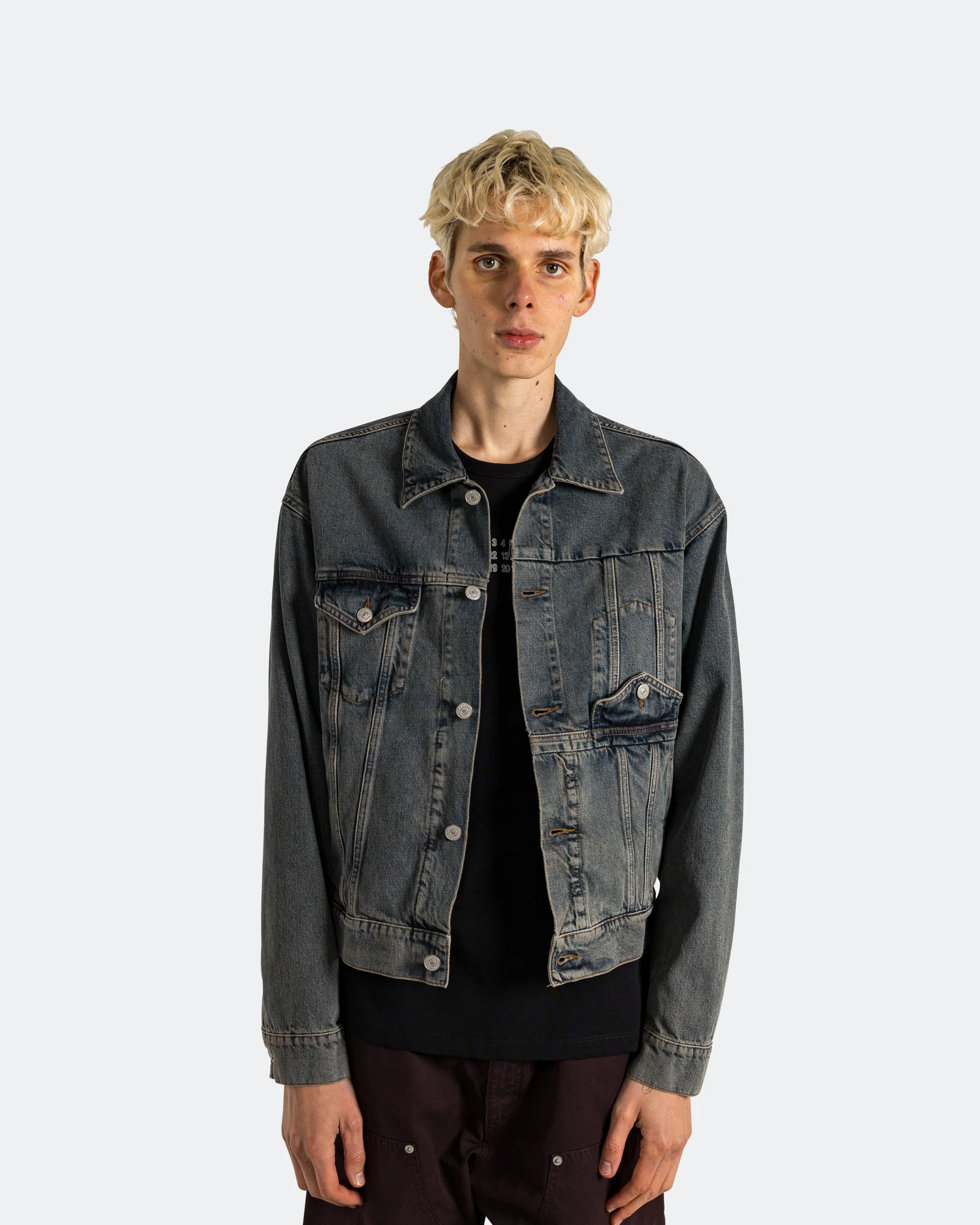 Denim Sports Jacket - Light Grey - Image 2