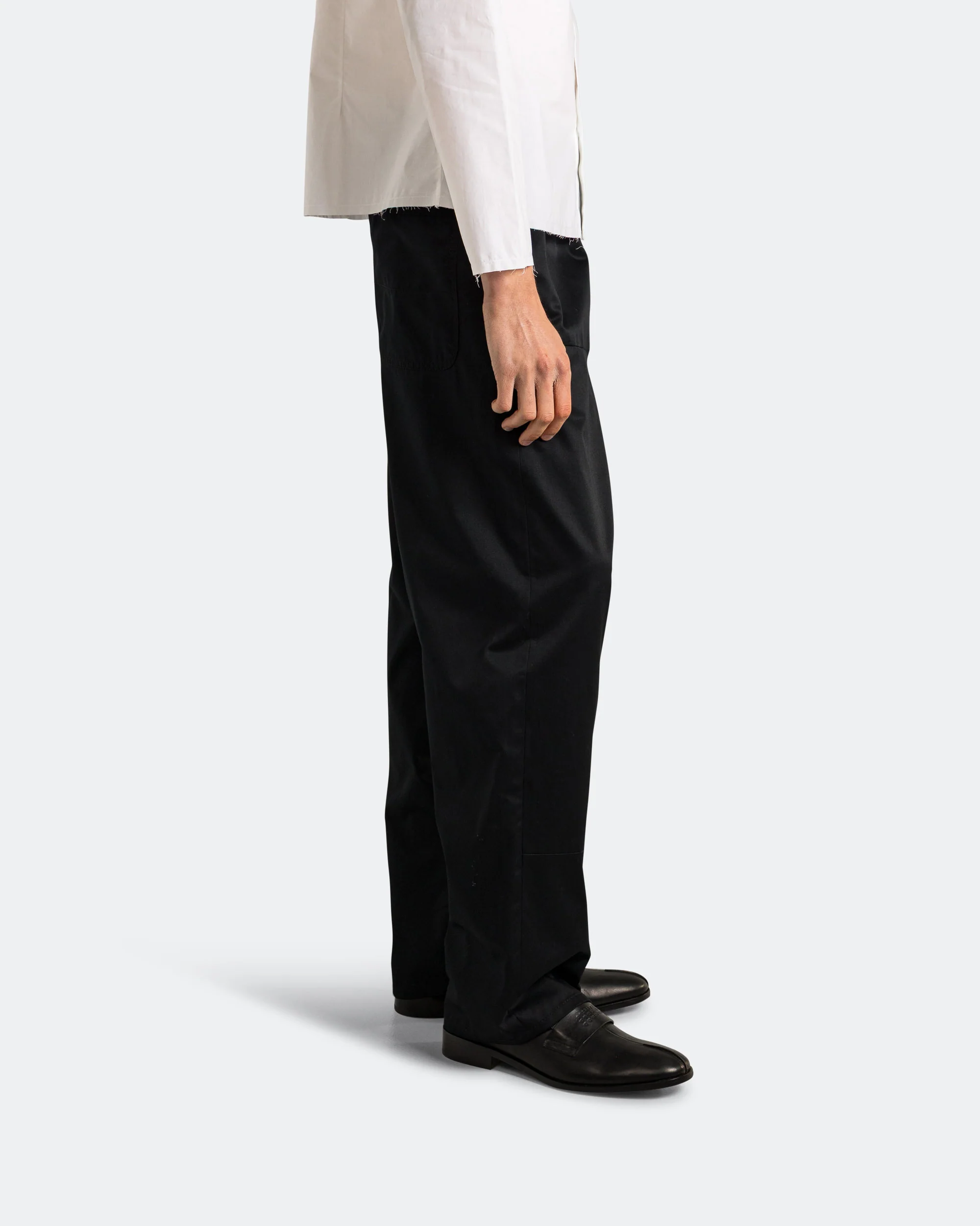 Light Cotton Twill Trousers - Black - Image 3