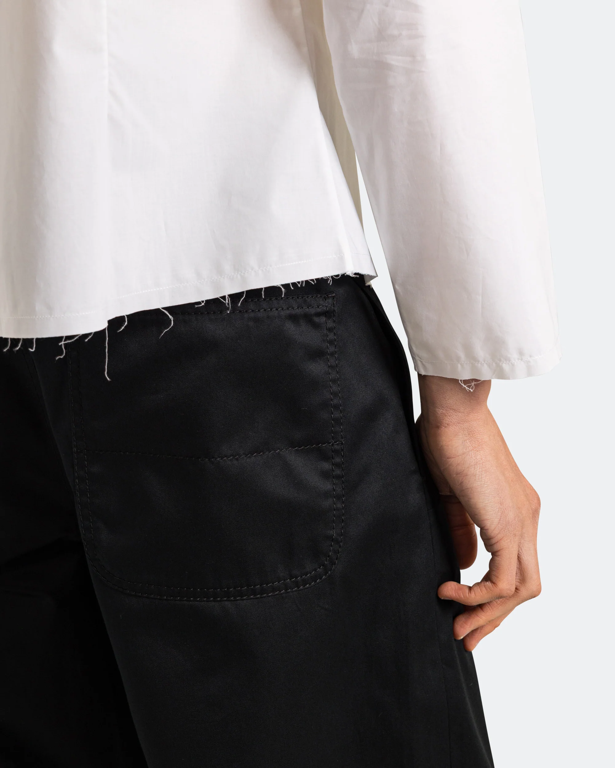 Light Cotton Twill Trousers - Black - Image 5
