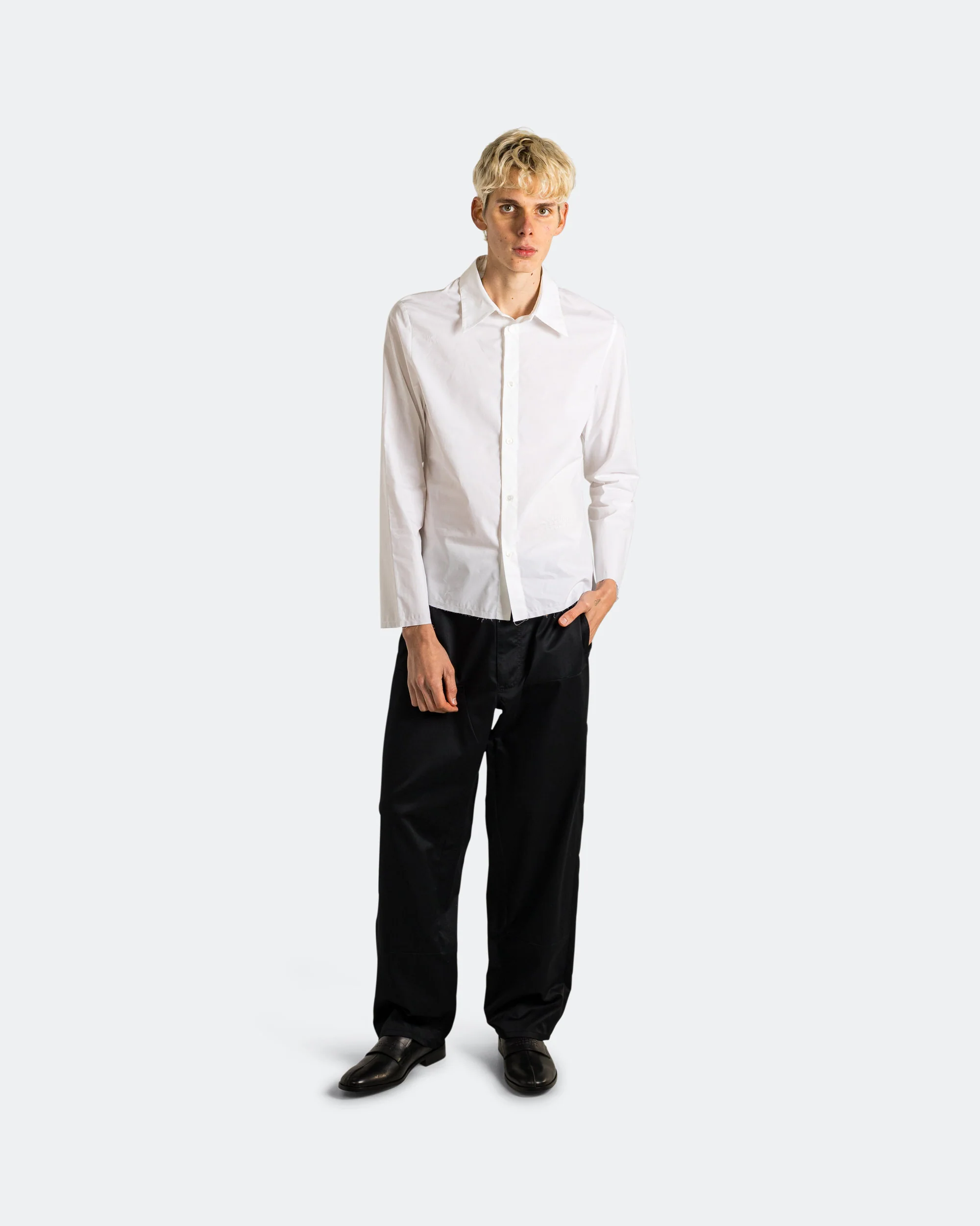 Light Cotton Twill Trousers - Black - Image 6