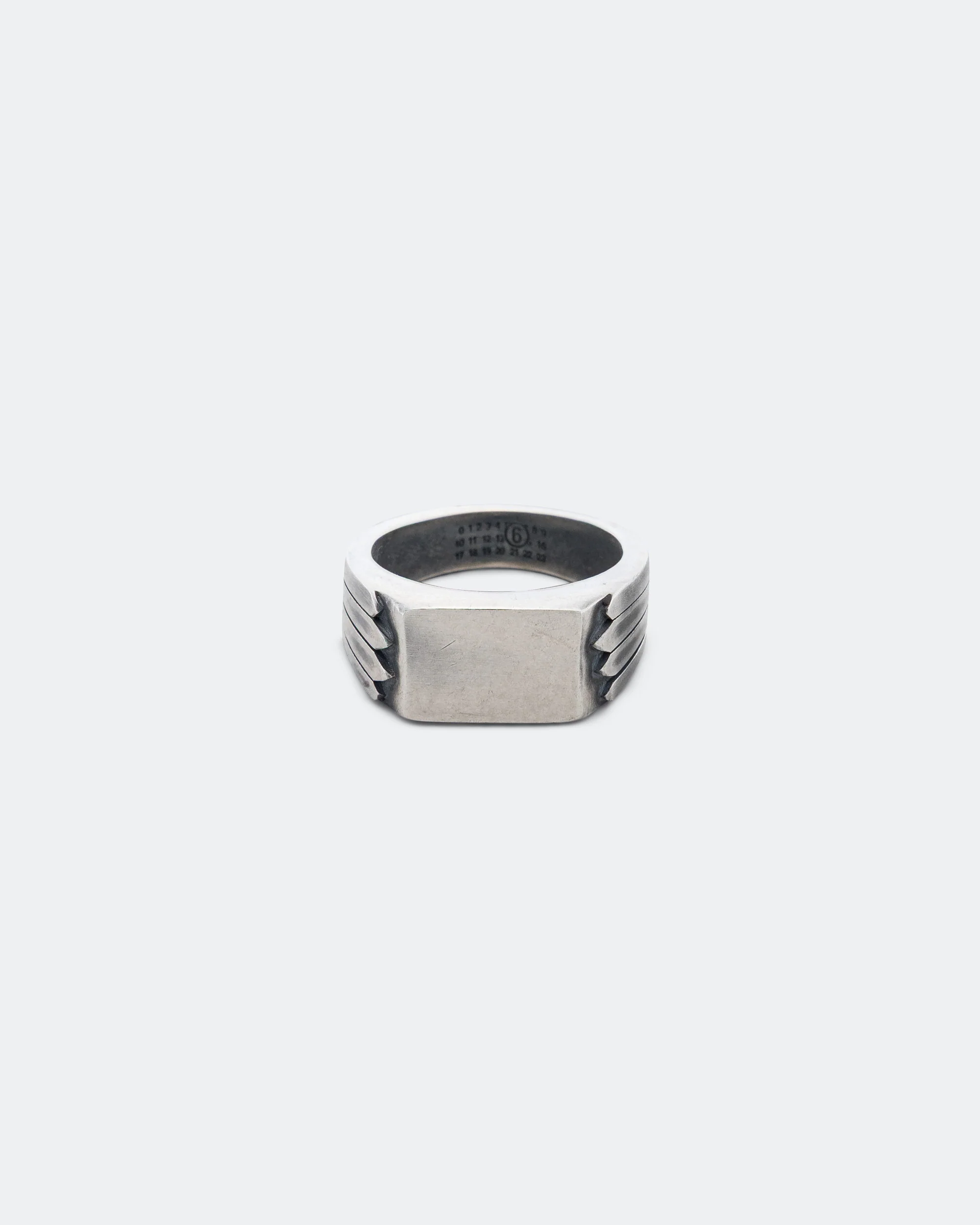 Minimal Logo Navajo Ring - Silver Toned Brass