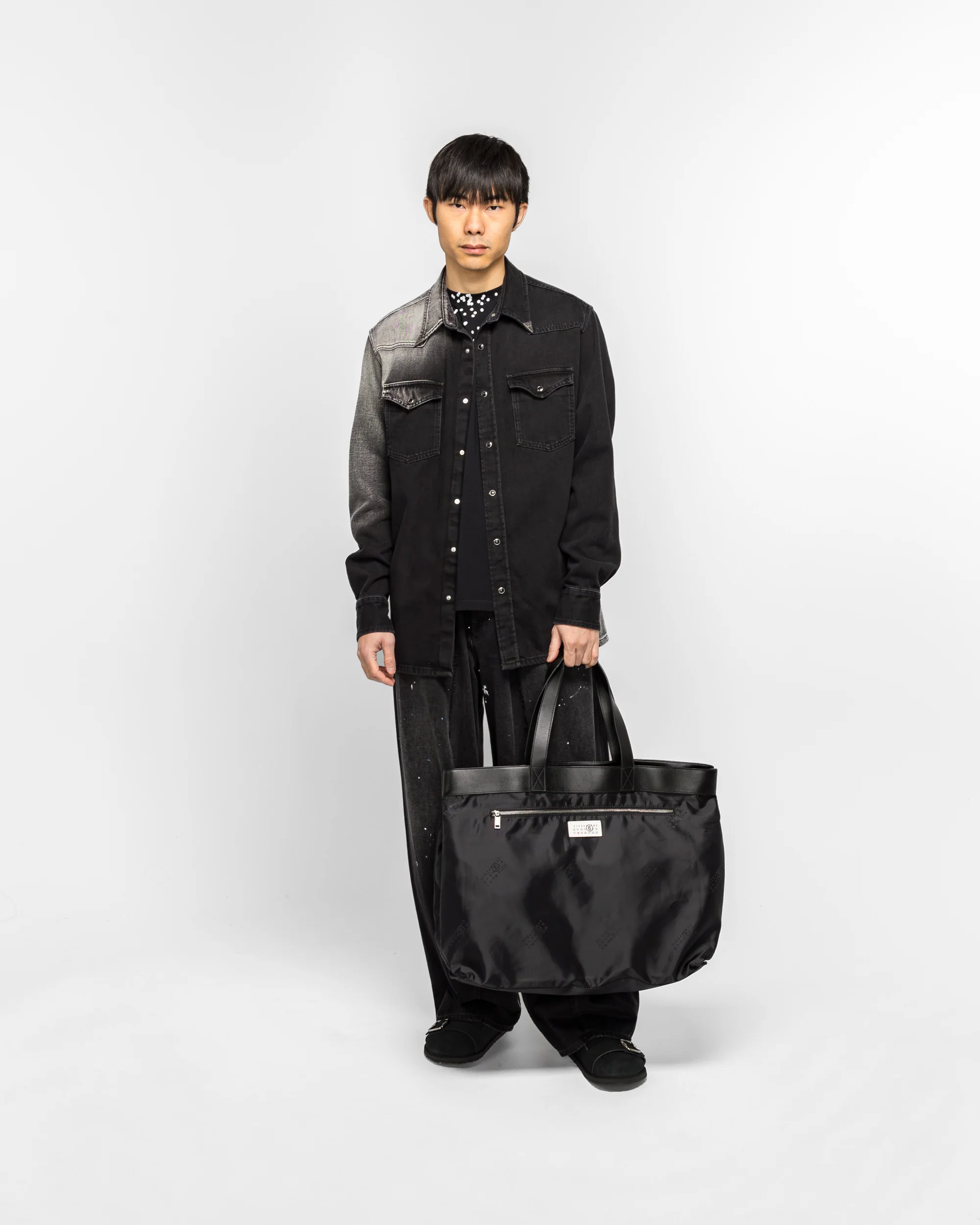 Reverse Tote - Black Satin Jacquard - Image 2