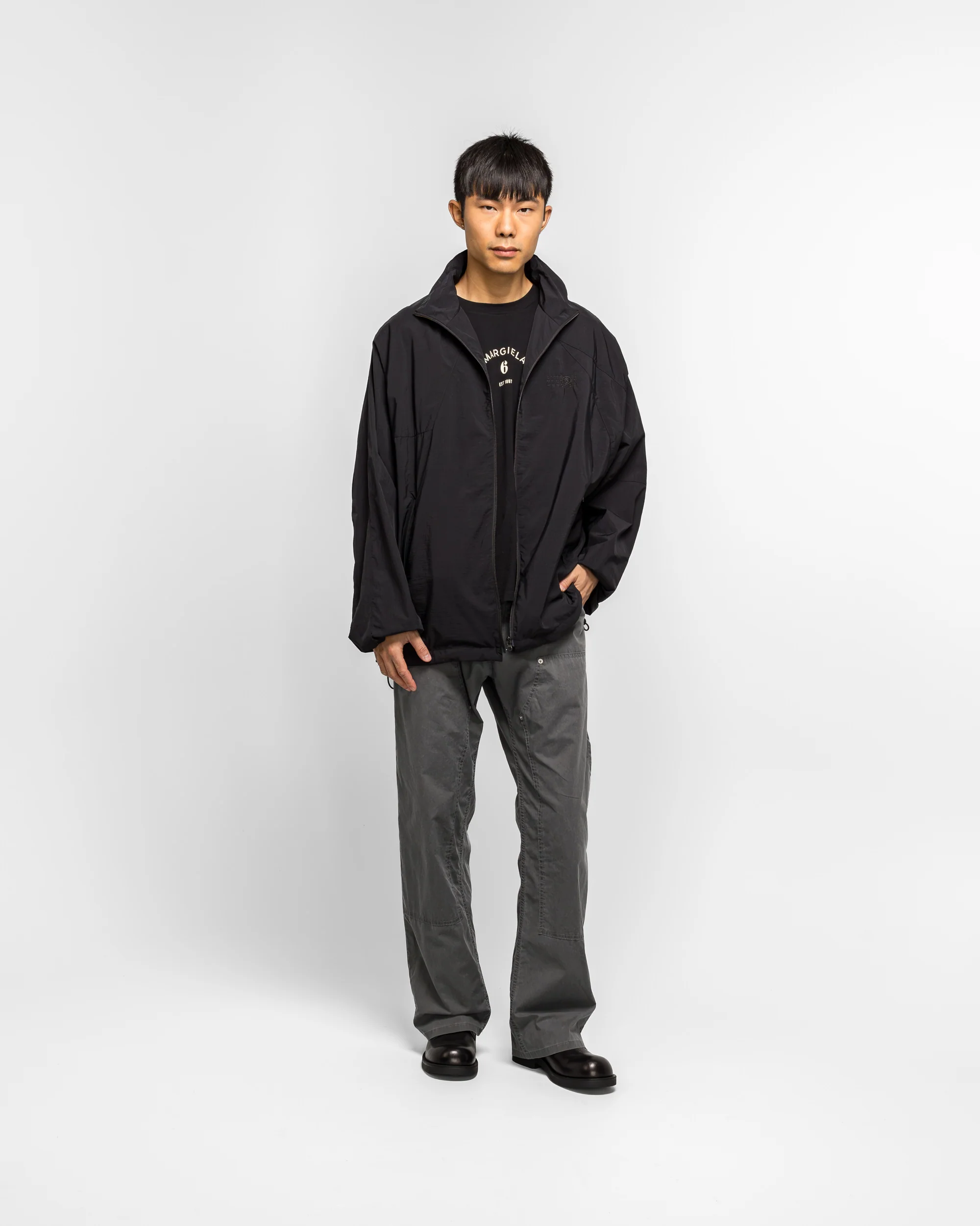 Vented Track Jacket - Black - Image 7