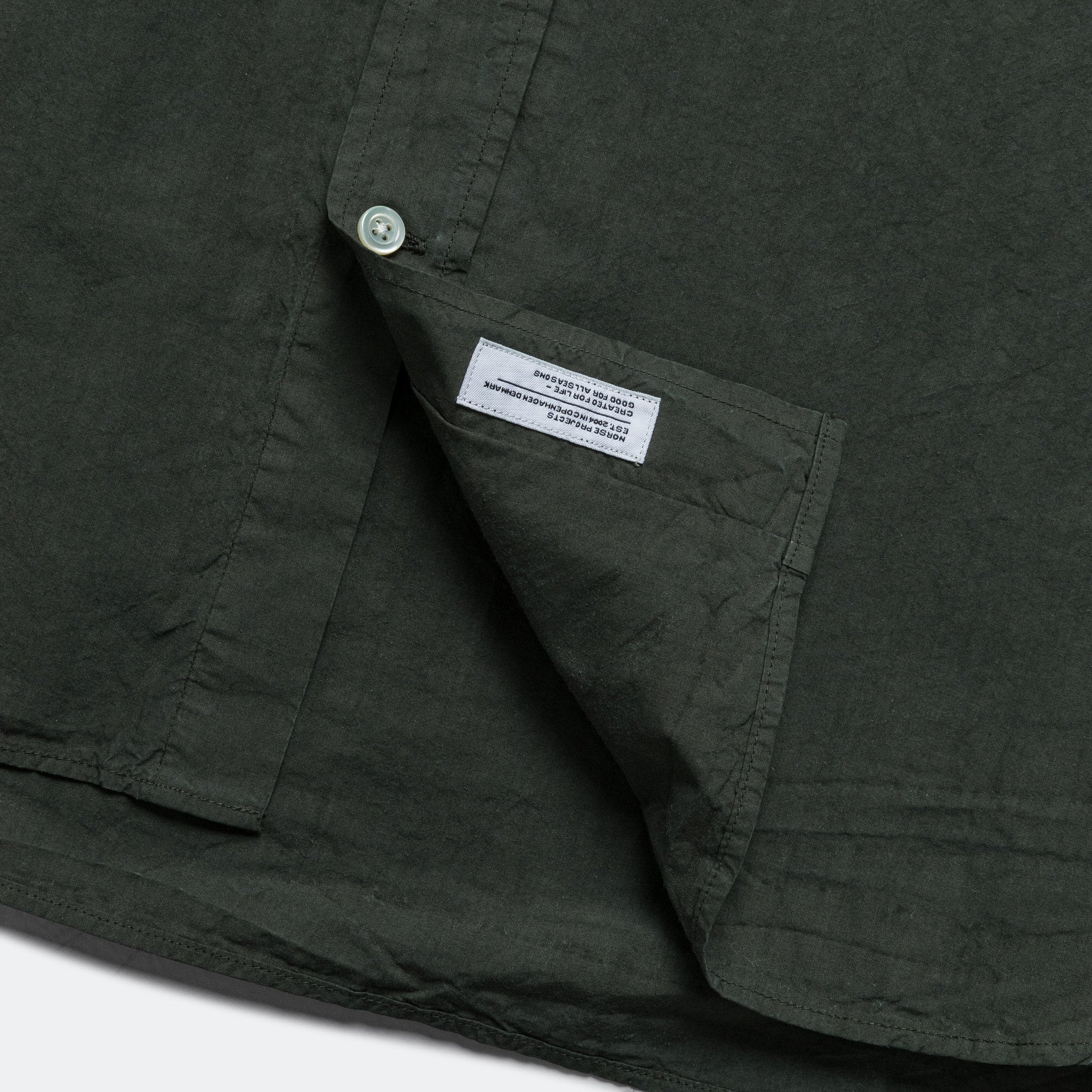 Ole Cotton Tencel Shirt - Black Olive - Image 5
