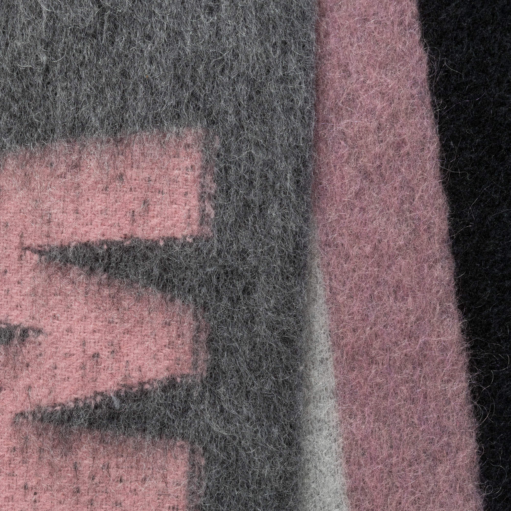 Mohair & Wool Maxi Logo Scarf - Neutral Grey - Image 5